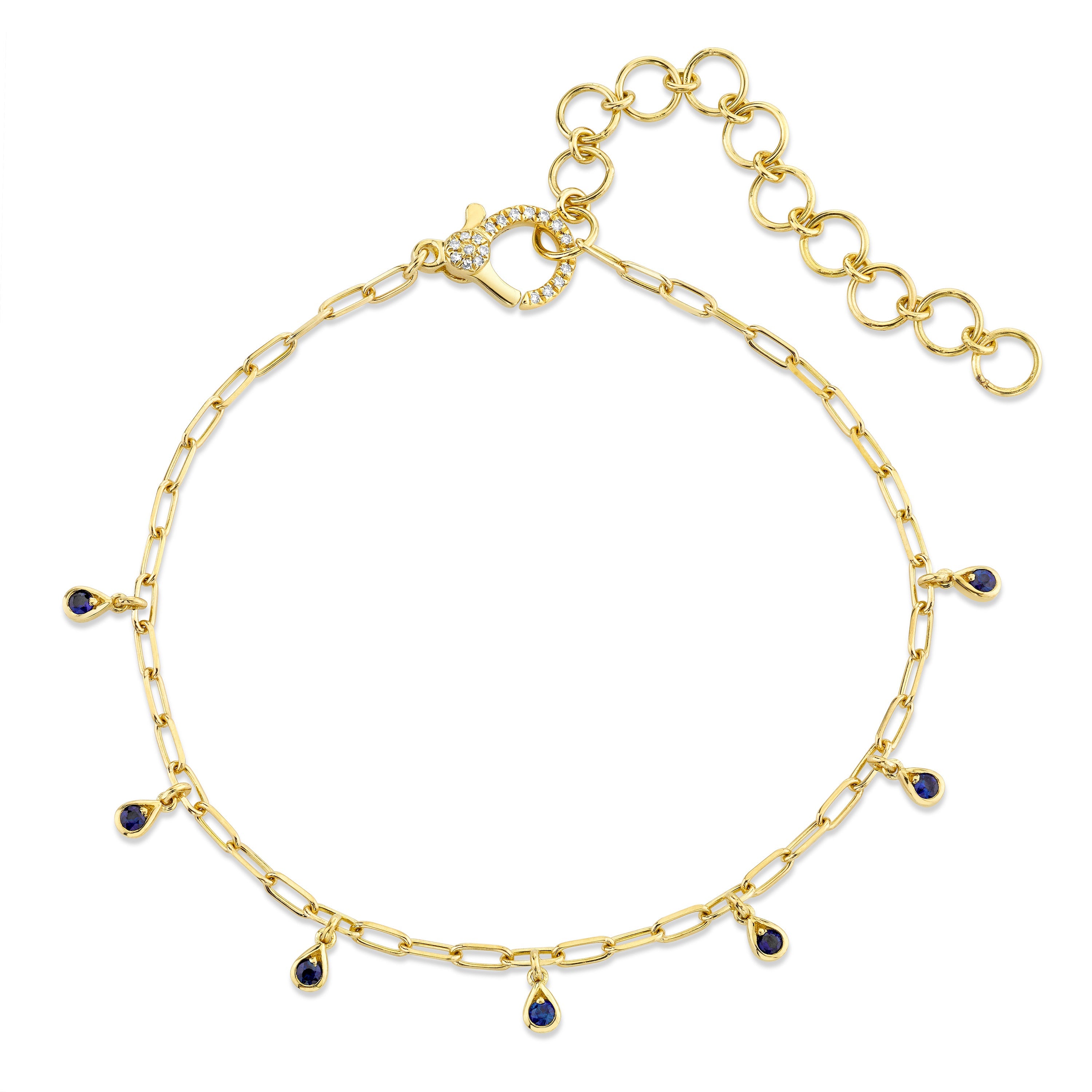 READY TO SHIP MINI ME BLUE SAPPHIRE BABY DANGLE DROP ANKLET