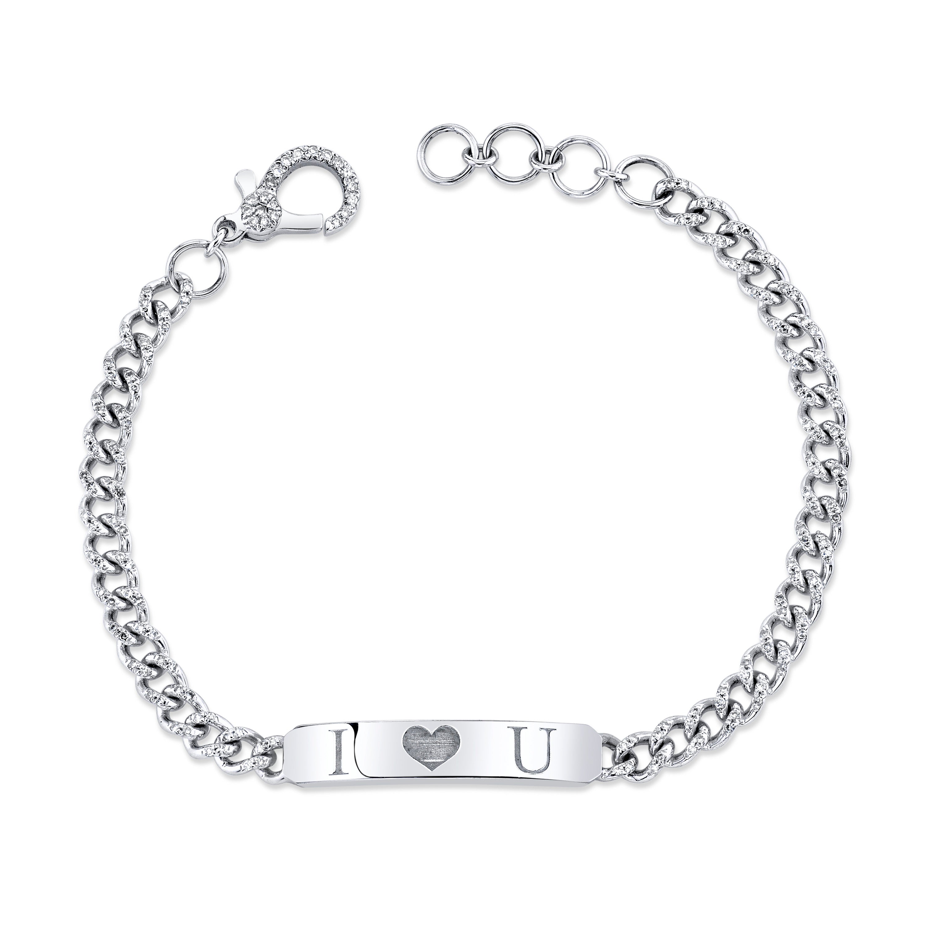 MINI ME DIAMOND CUSTOM ID BAR LINK BRACELET