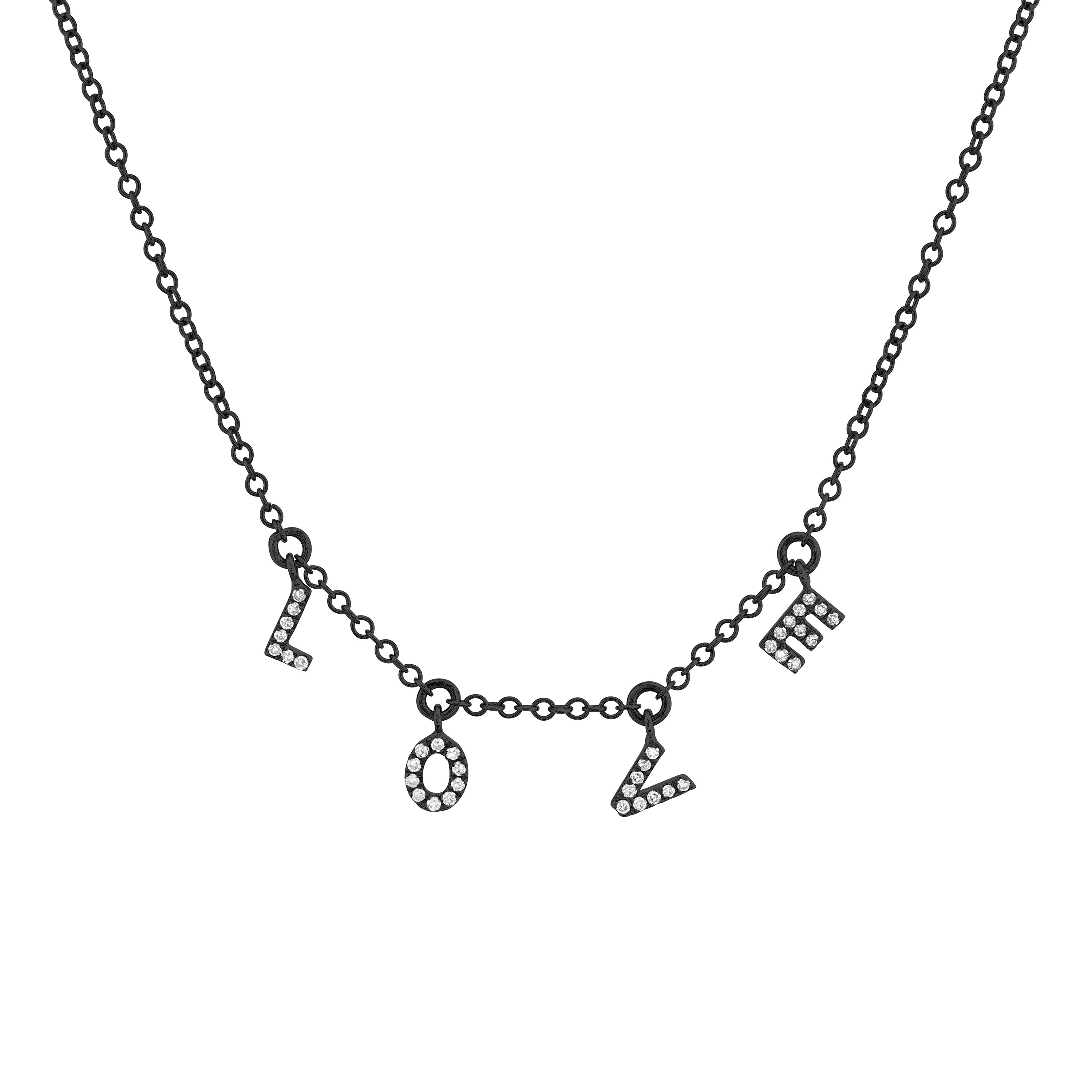 MINI ME DIAMOND PAVE "LOVE" DANGLE DROP NECKLACE