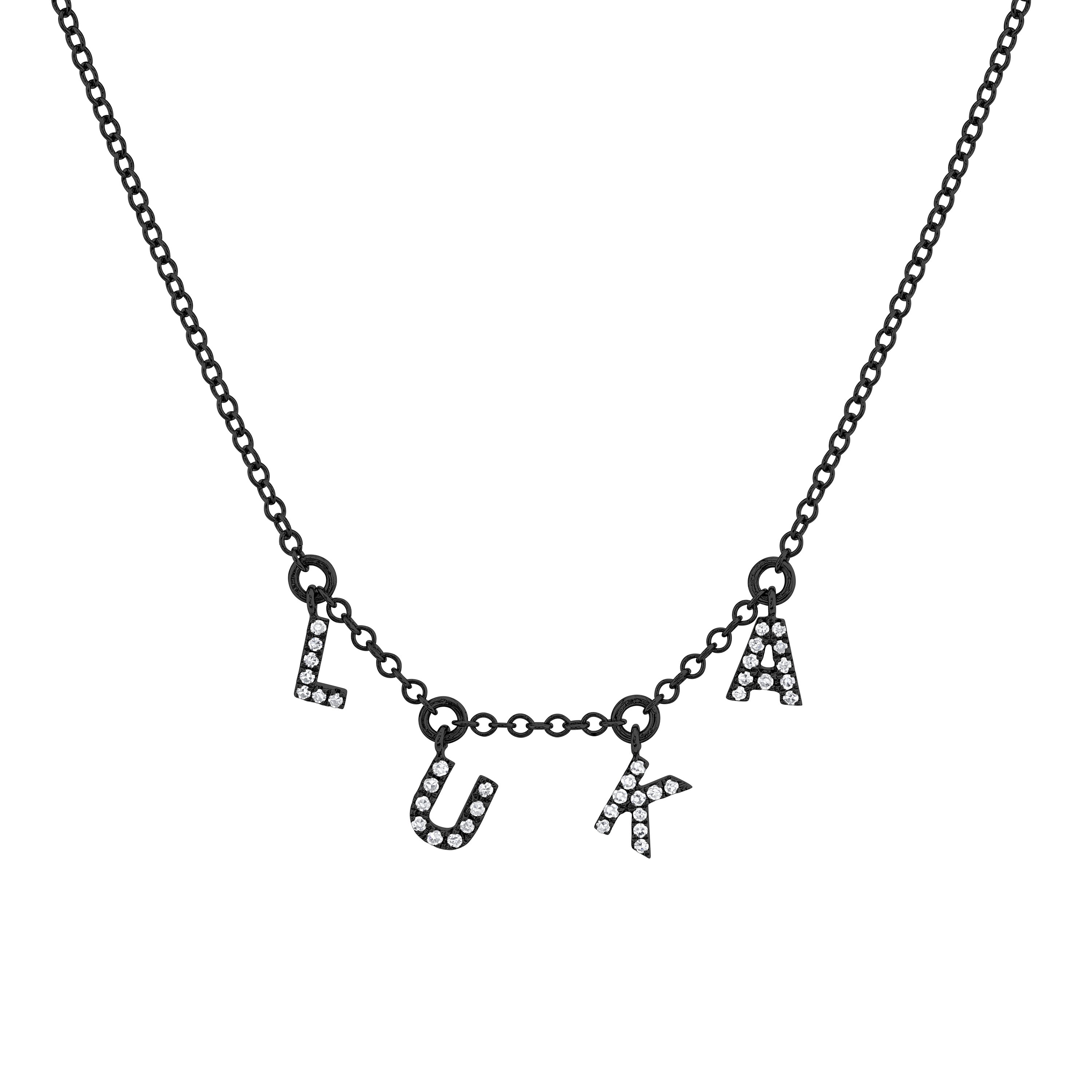 MINI ME DIAMOND PAVE "NAME" DANGLE DROP NECKLACE