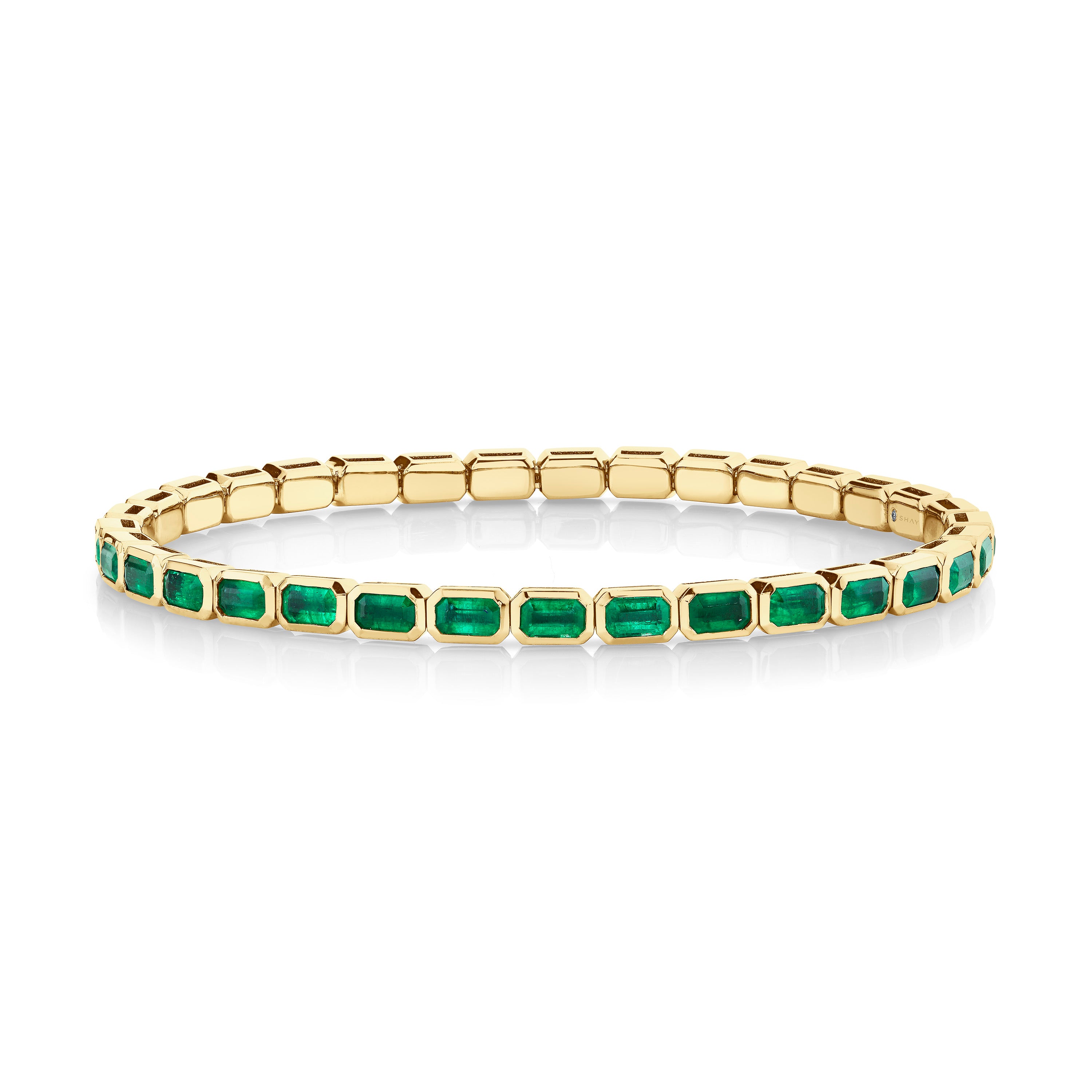 MEN'S EMERALD BEZEL STRETCH BRACELET