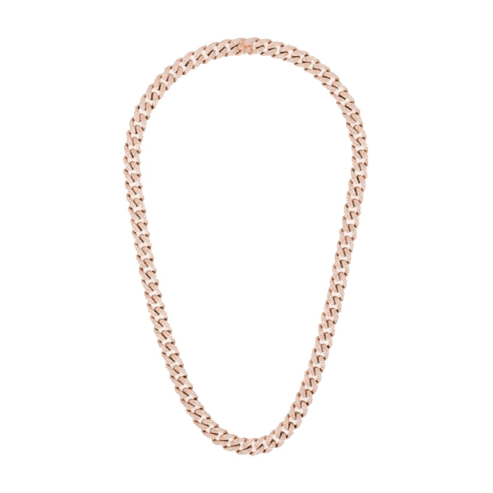 MEN'S DIAMOND PAVE FLAT LINK NECKLACE