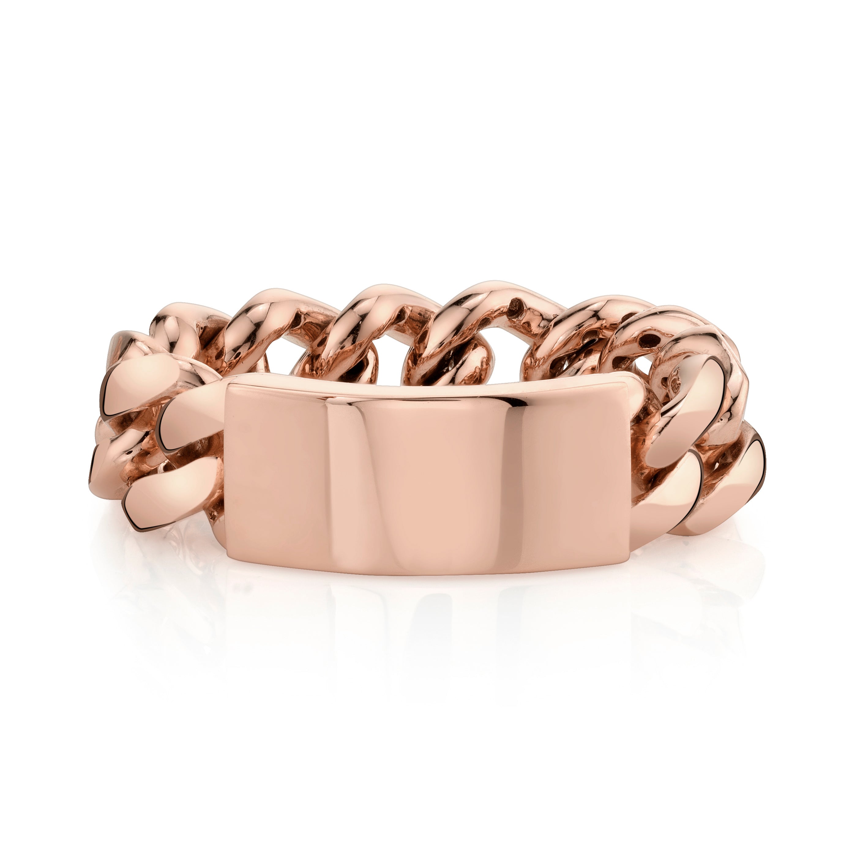 MEN'S SOLID GOLD ID FLAT LINK RING