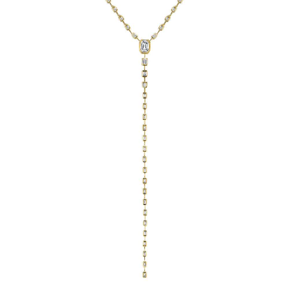 SHAY Diamond Illusion Y Necklace, 4ct, 18k gold, detail view