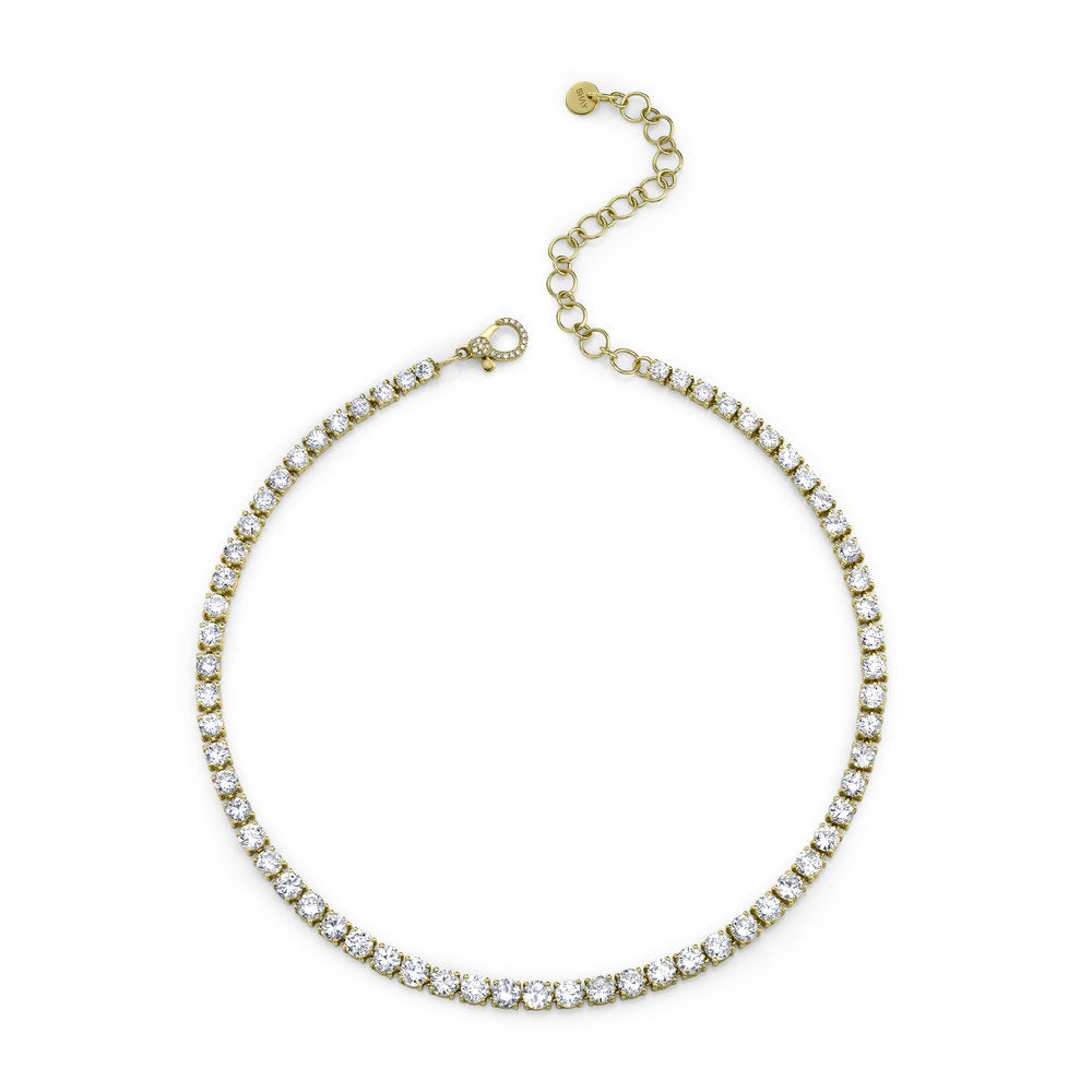 SHAY Diamond Tennis Necklace, 18.5ct, 18k gold, side view