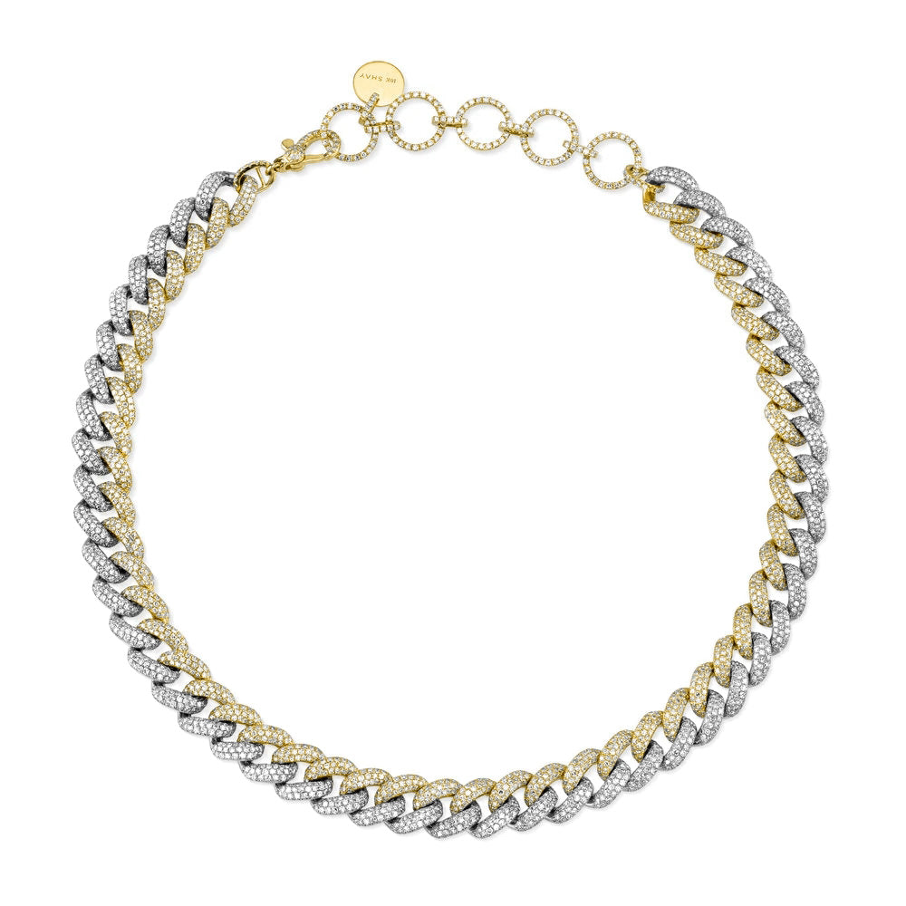 SHAY Ready to Ship Diamond Pave Two-tone Essential Link Necklace, 15.8ct, 18k gold, primary view