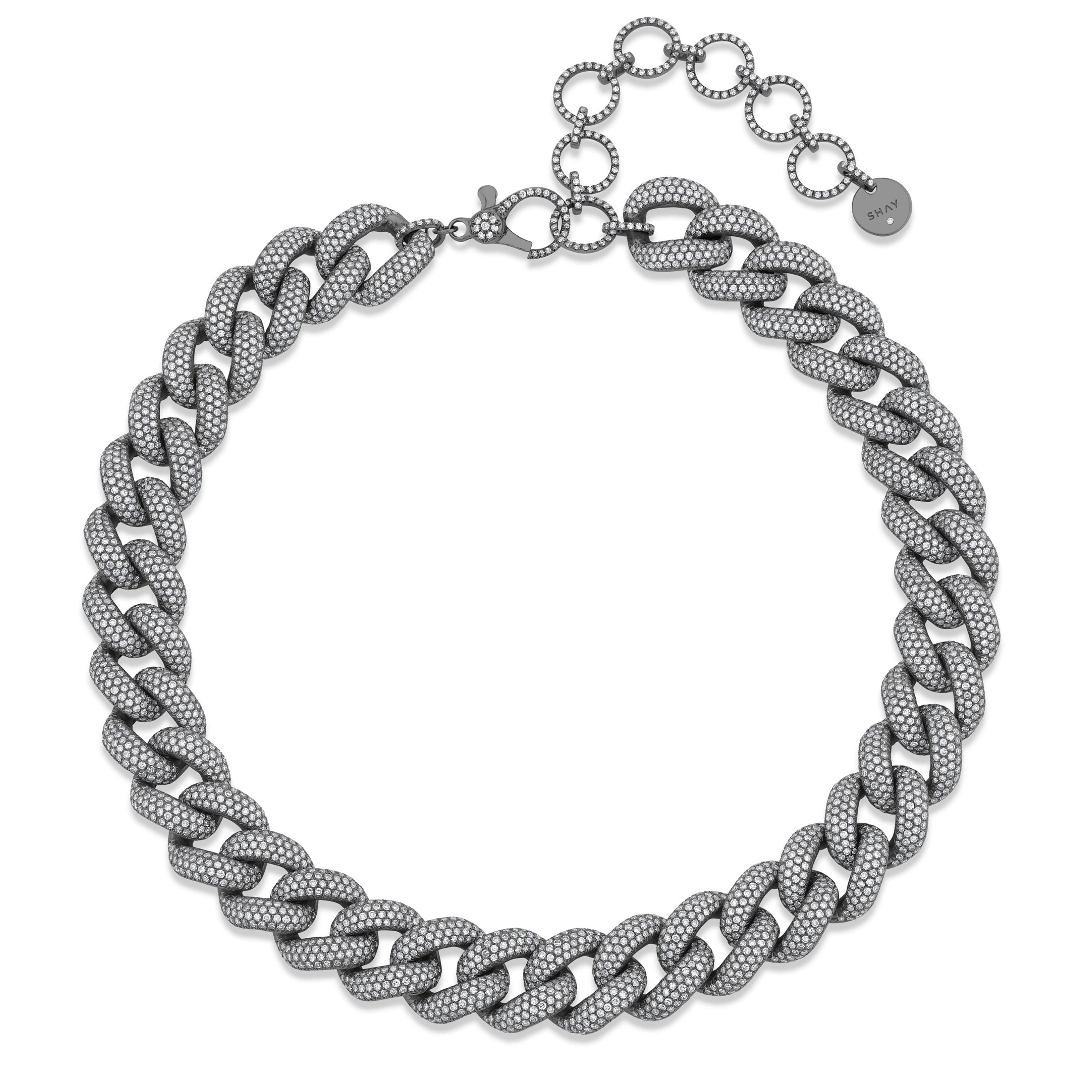SHAY Diamond Pave Jumbo Link Necklace, 26ct, 18k gold, additional view