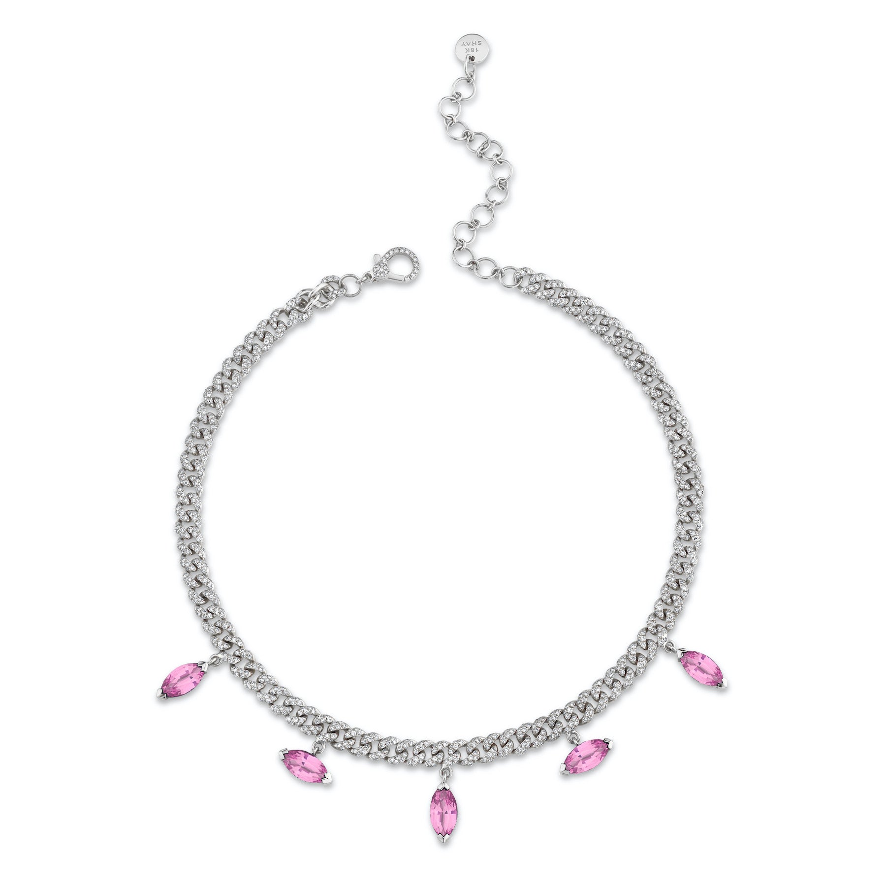 PINK SAPPHIRE MARQUISE DROP CHOKER