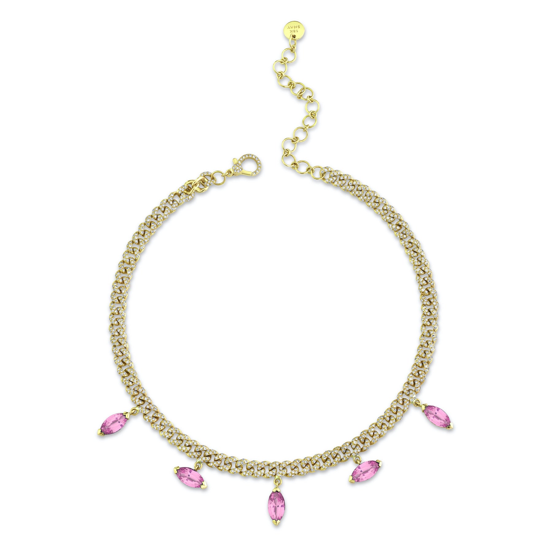 PINK SAPPHIRE MARQUISE DROP CHOKER