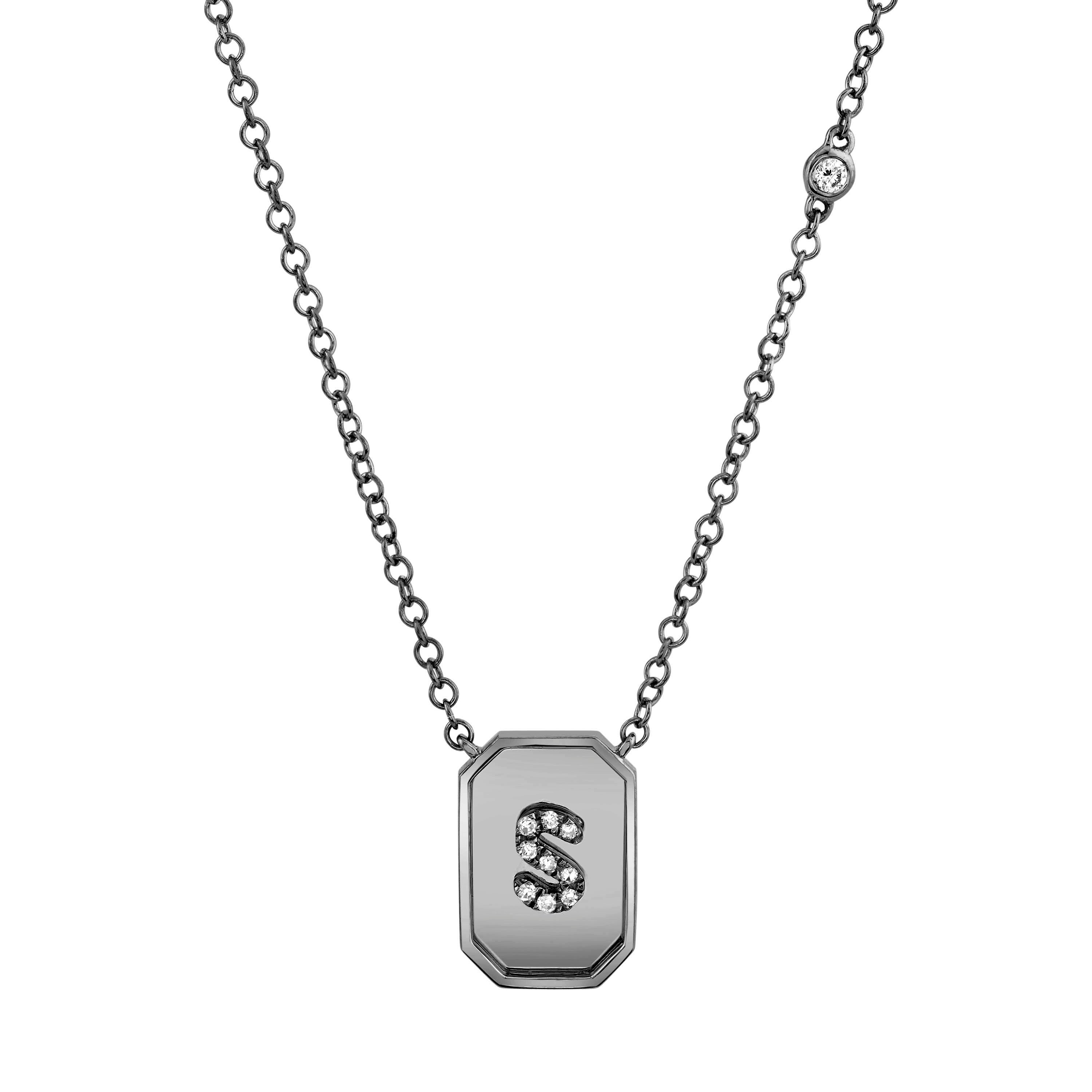 DIAMOND INITIAL BABY NAMEPLATE NECKLACE
