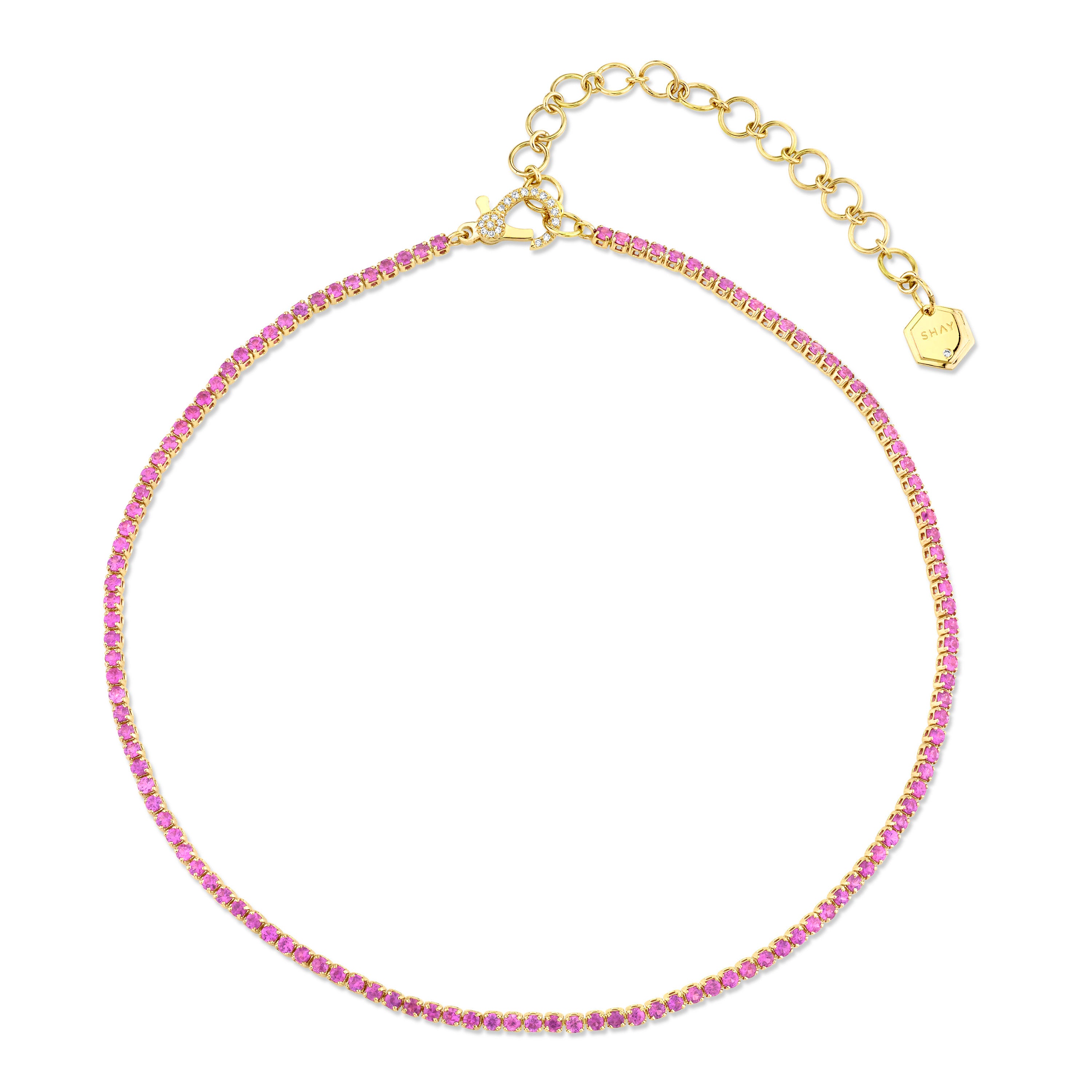 PINK SAPPHIRE THREAD CHOKER