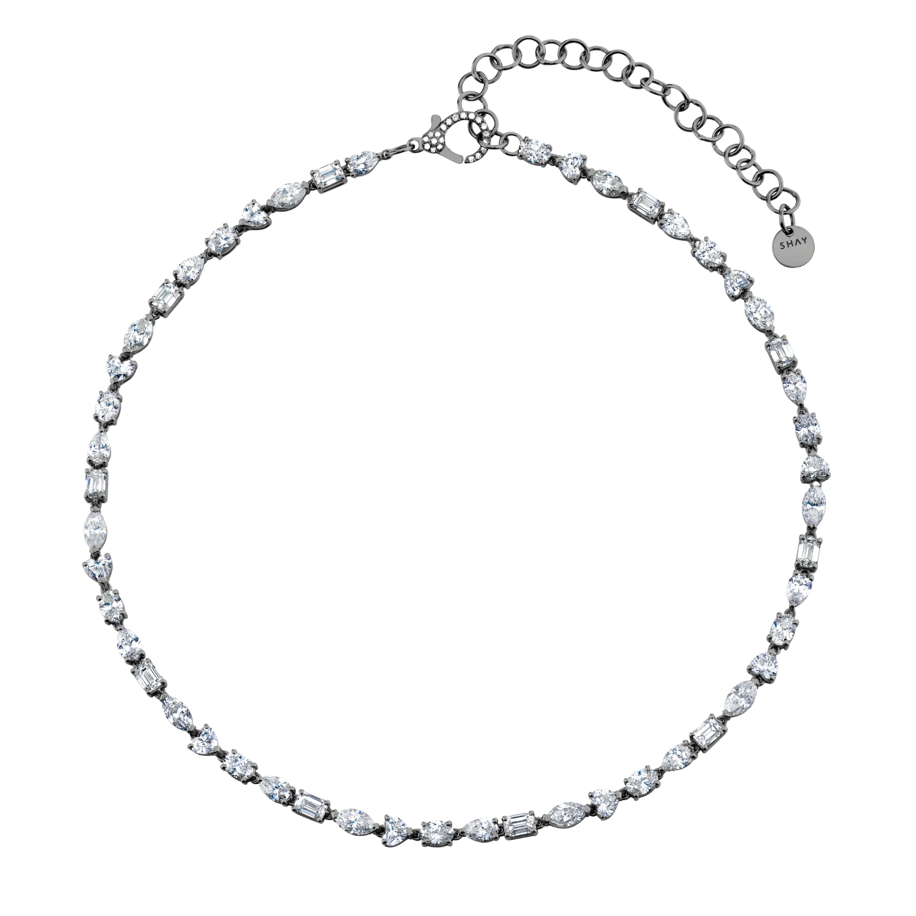 SHAY Mixed Diamond Tennis Necklace Classic, 11.25ct, 18k gold, additional view 2