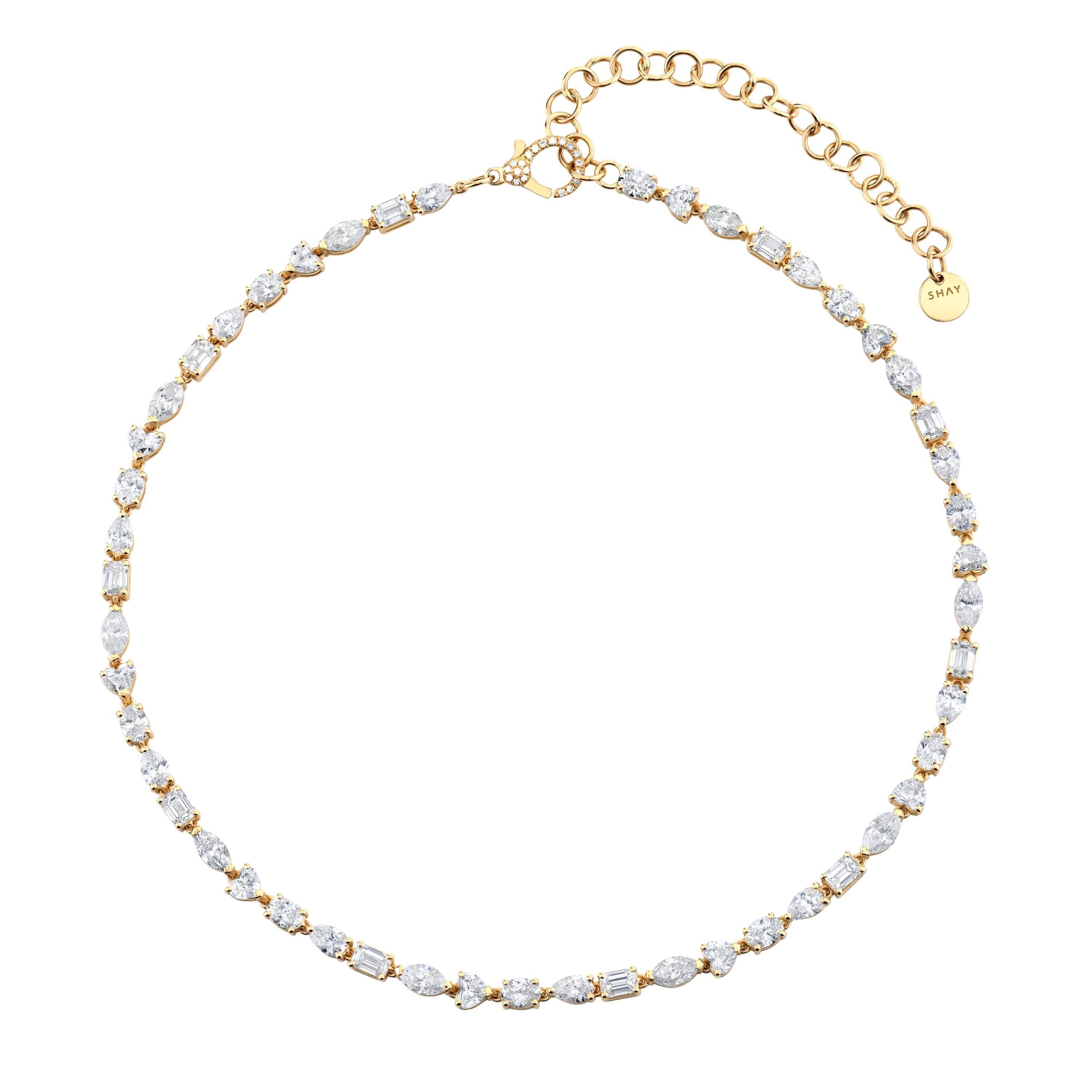 SHAY Mixed Diamond Tennis Necklace Classic, 11.25ct, 18k gold, additional view