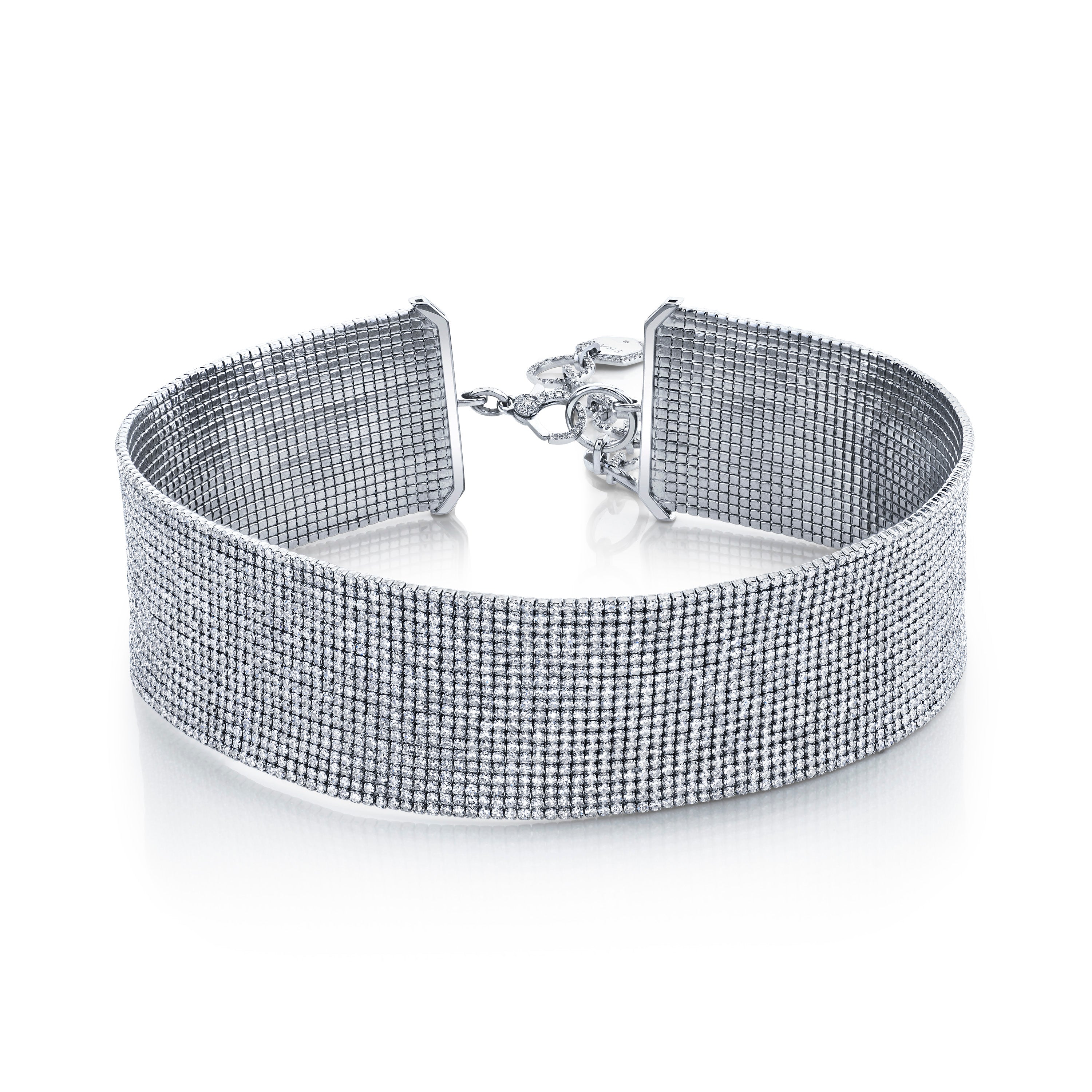 SHAY Diamond Mesh Choker, 18k gold, detail view