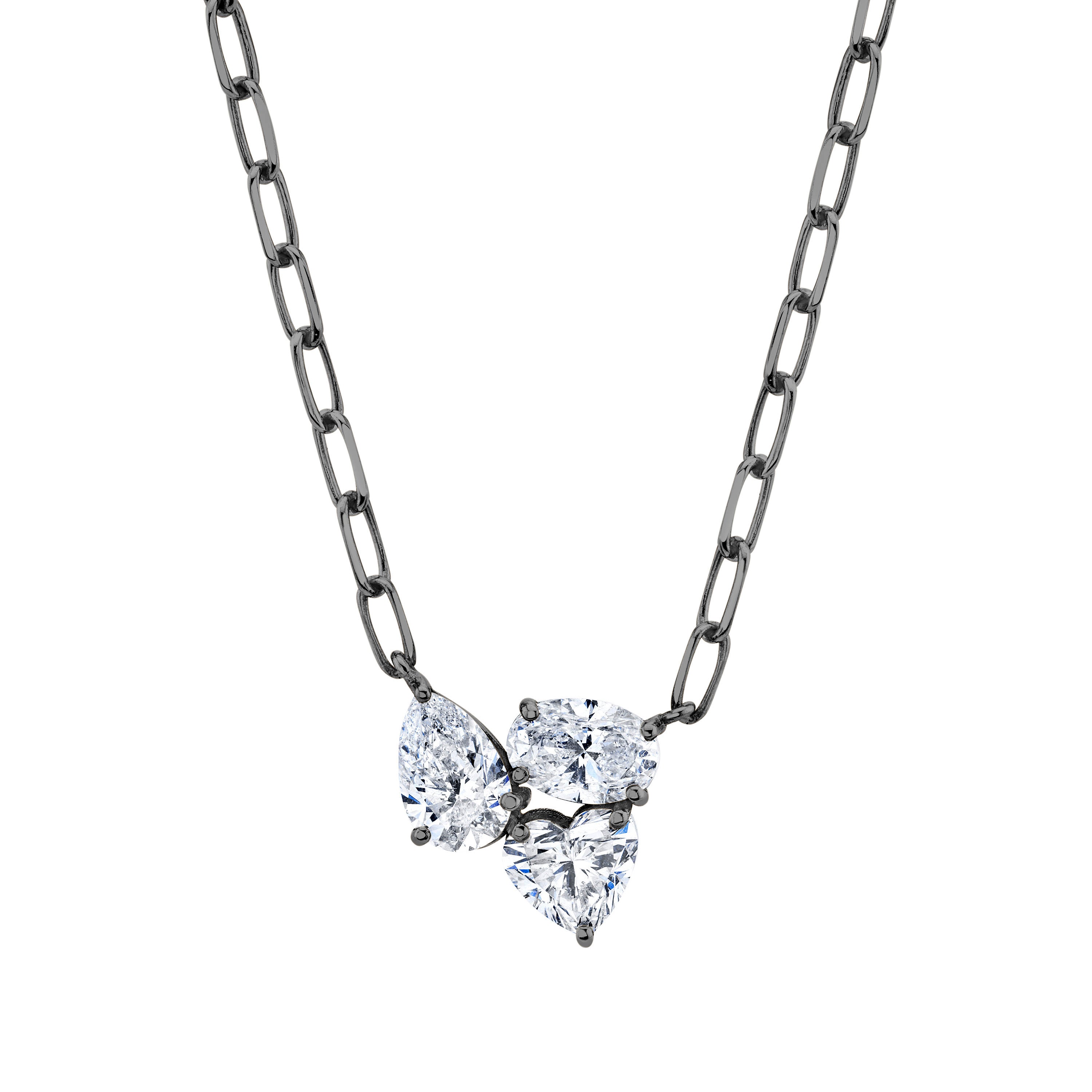 DIAMOND TRIPLE GEM NECKLACE