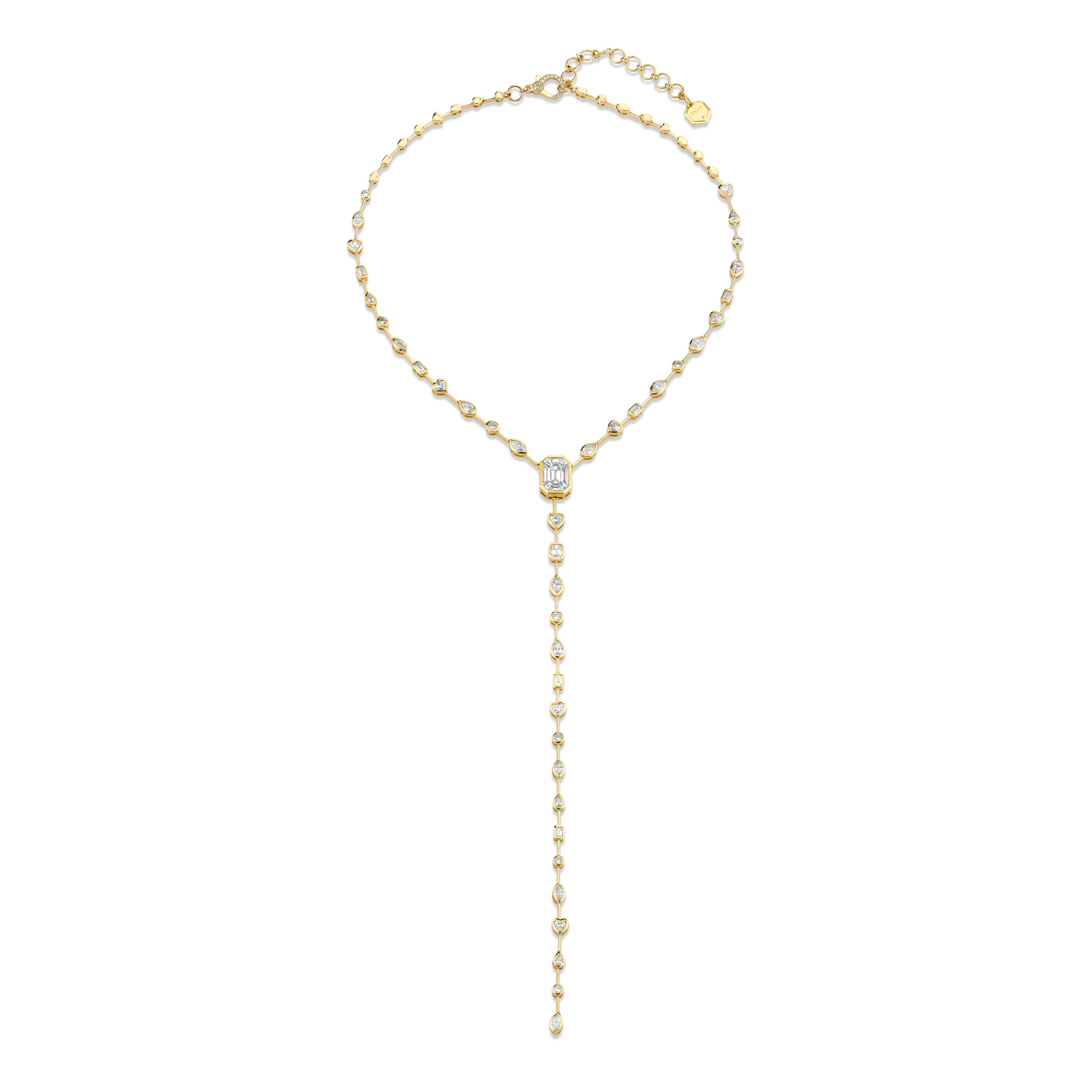 MIXED DIAMOND ILLUSION Y NECKLACE