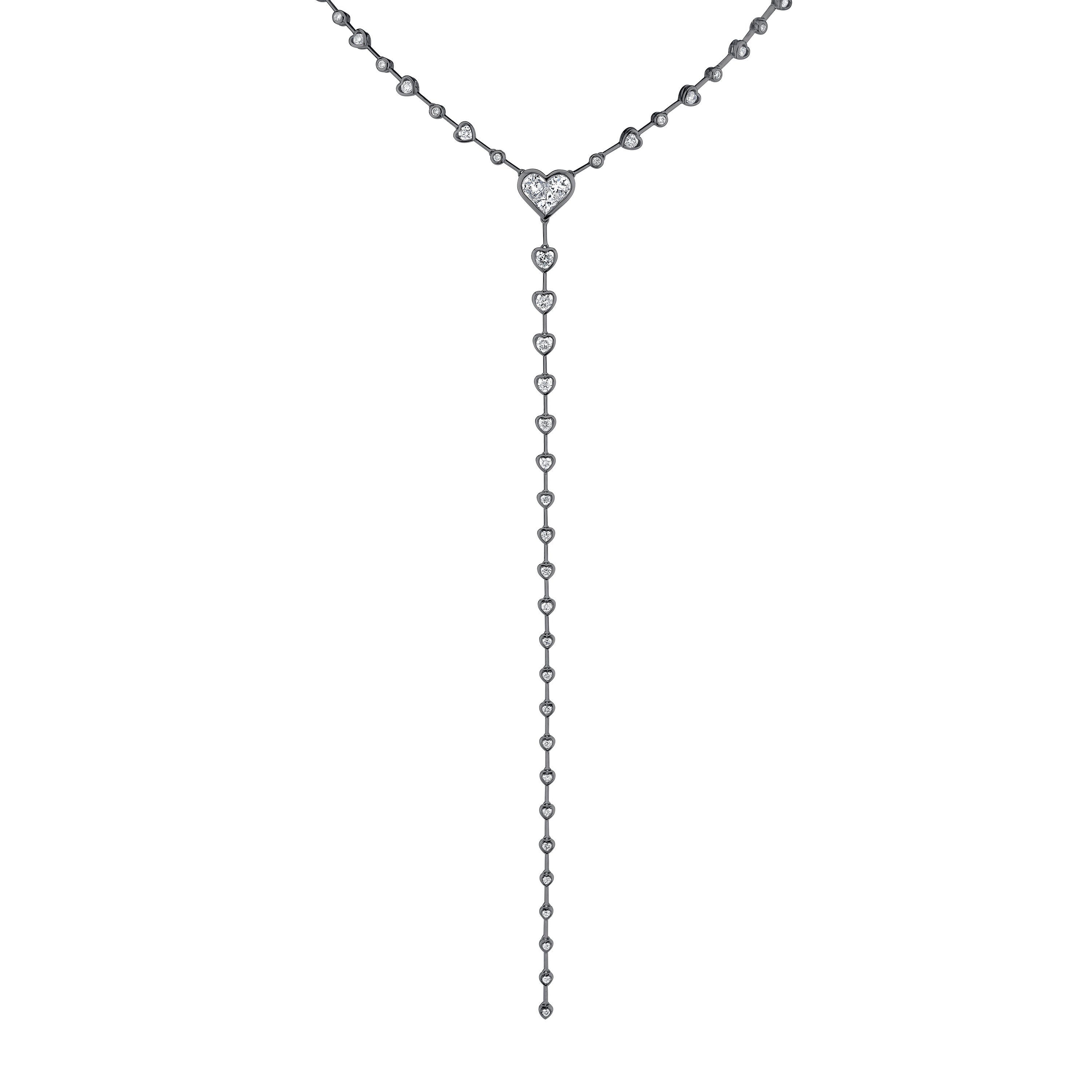 DIAMOND BEZEL HEART Y NECKLACE