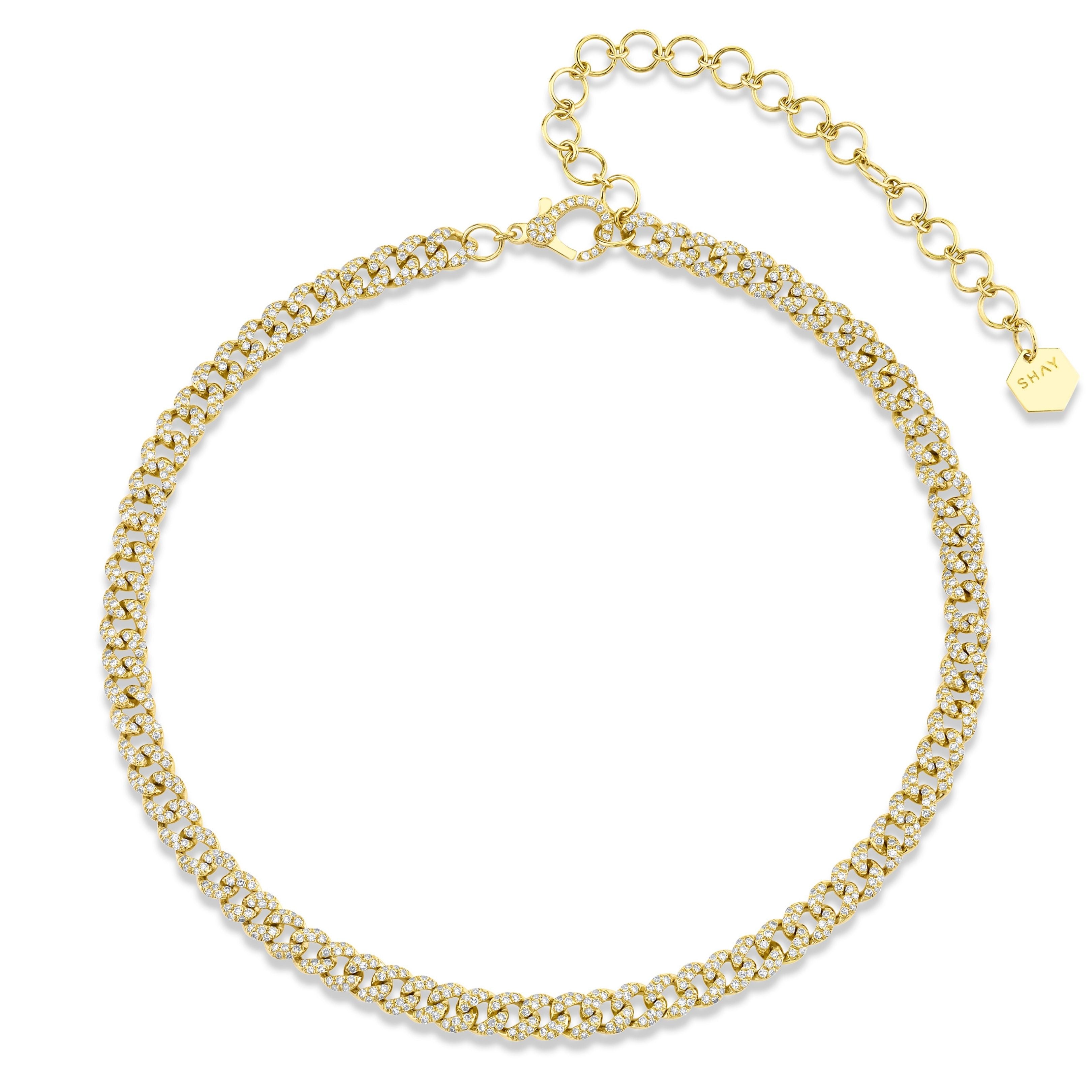 READY TO SHIP DIAMOND PAVE MINI LINK NECKLACE