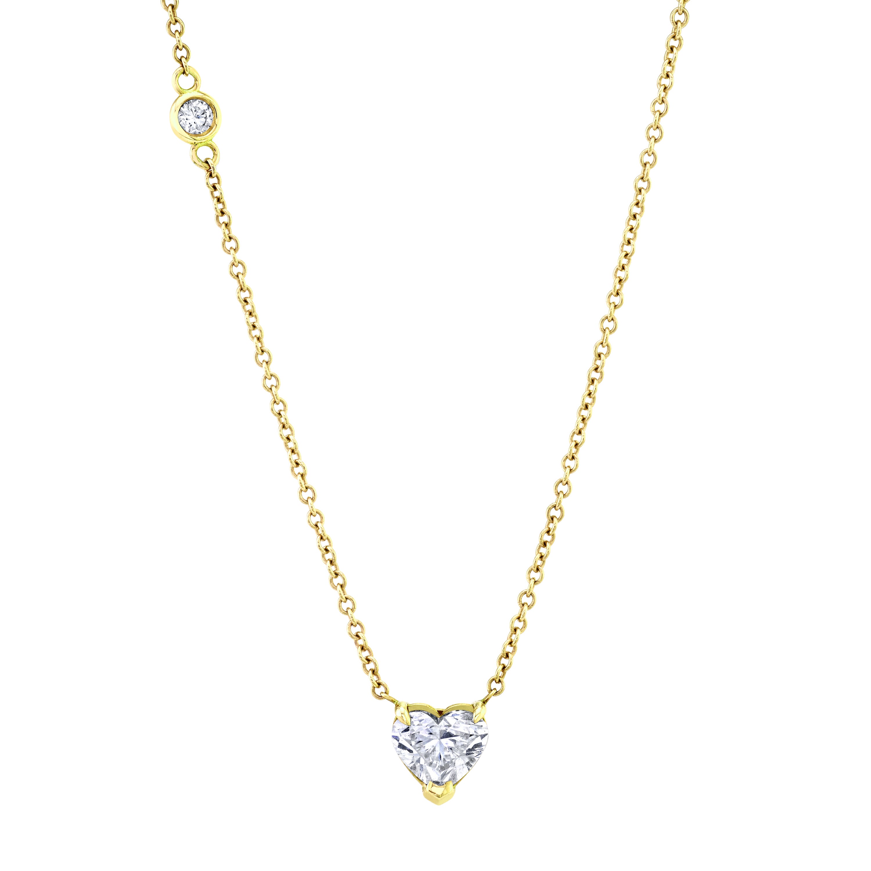 DIAMOND PRONG HEART NECKLACE