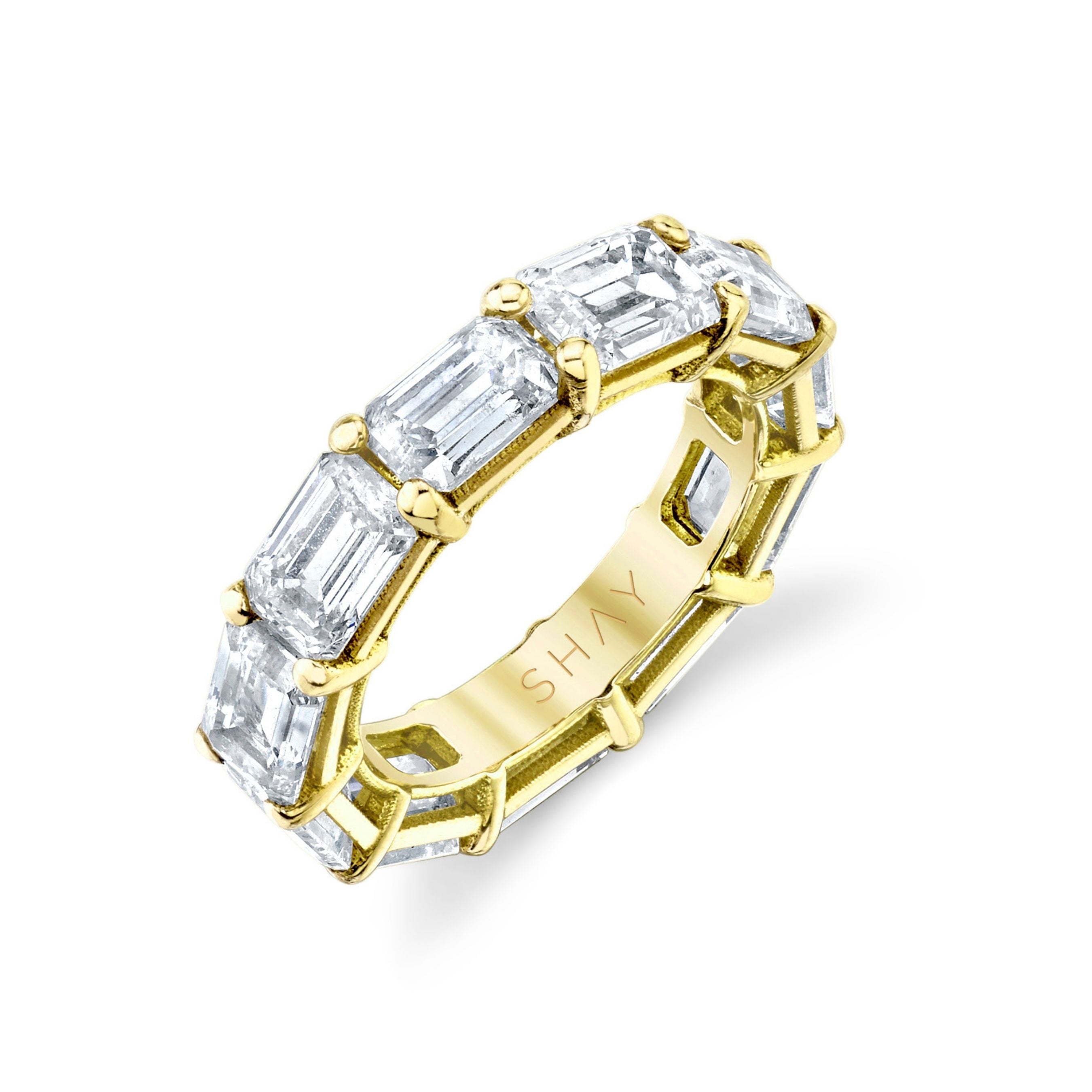 SHAY Diamond East West Pinky Band, 5ct, 18k gold, side view