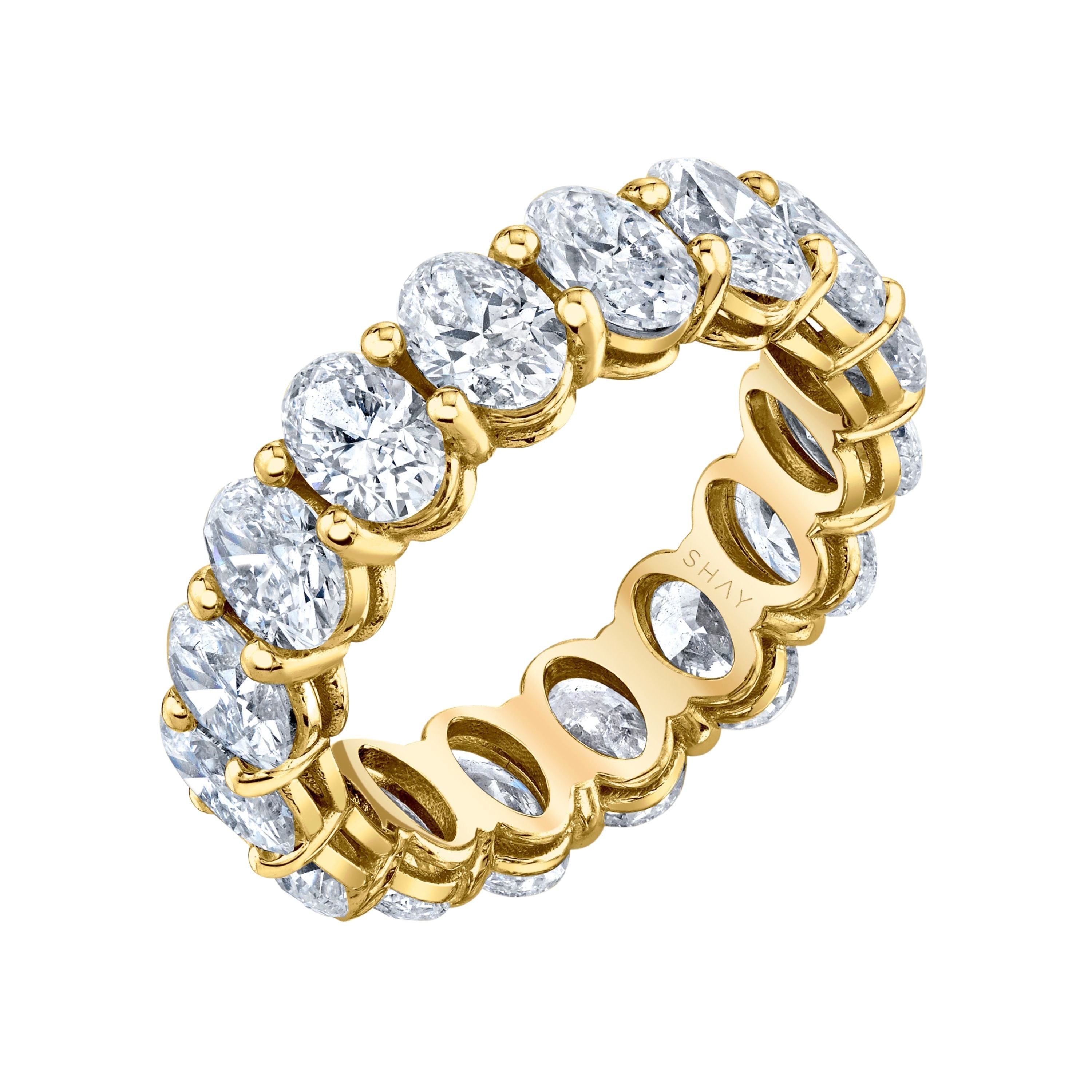 SHAY Diamond Oval Eternity Ring, 6.48ct, 18k gold, side view