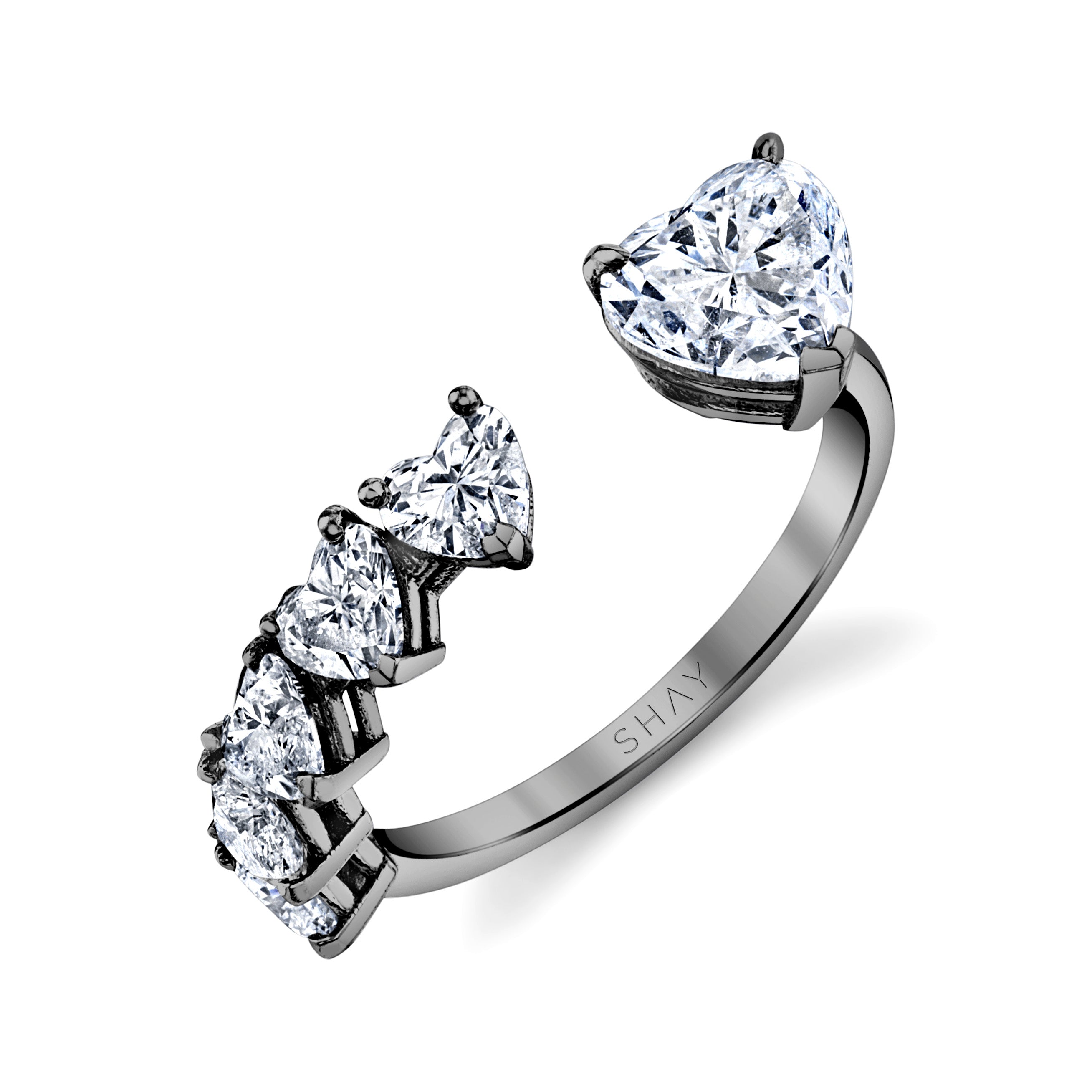 DIAMOND FLOATING HEART RING