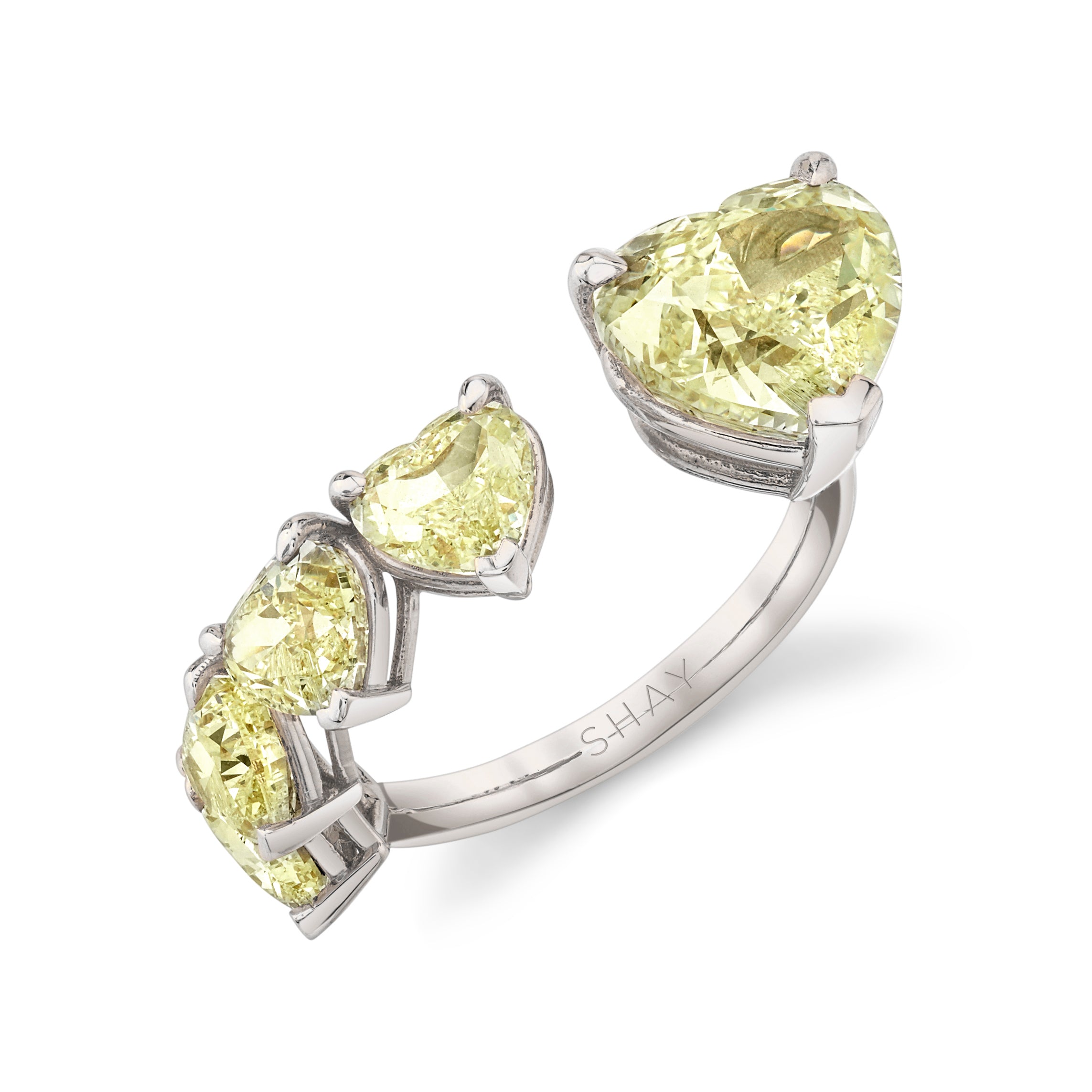 SHAY Yellow Diamond Floating Heart Ring, 3.64ct center, 18k gold, additional view 3