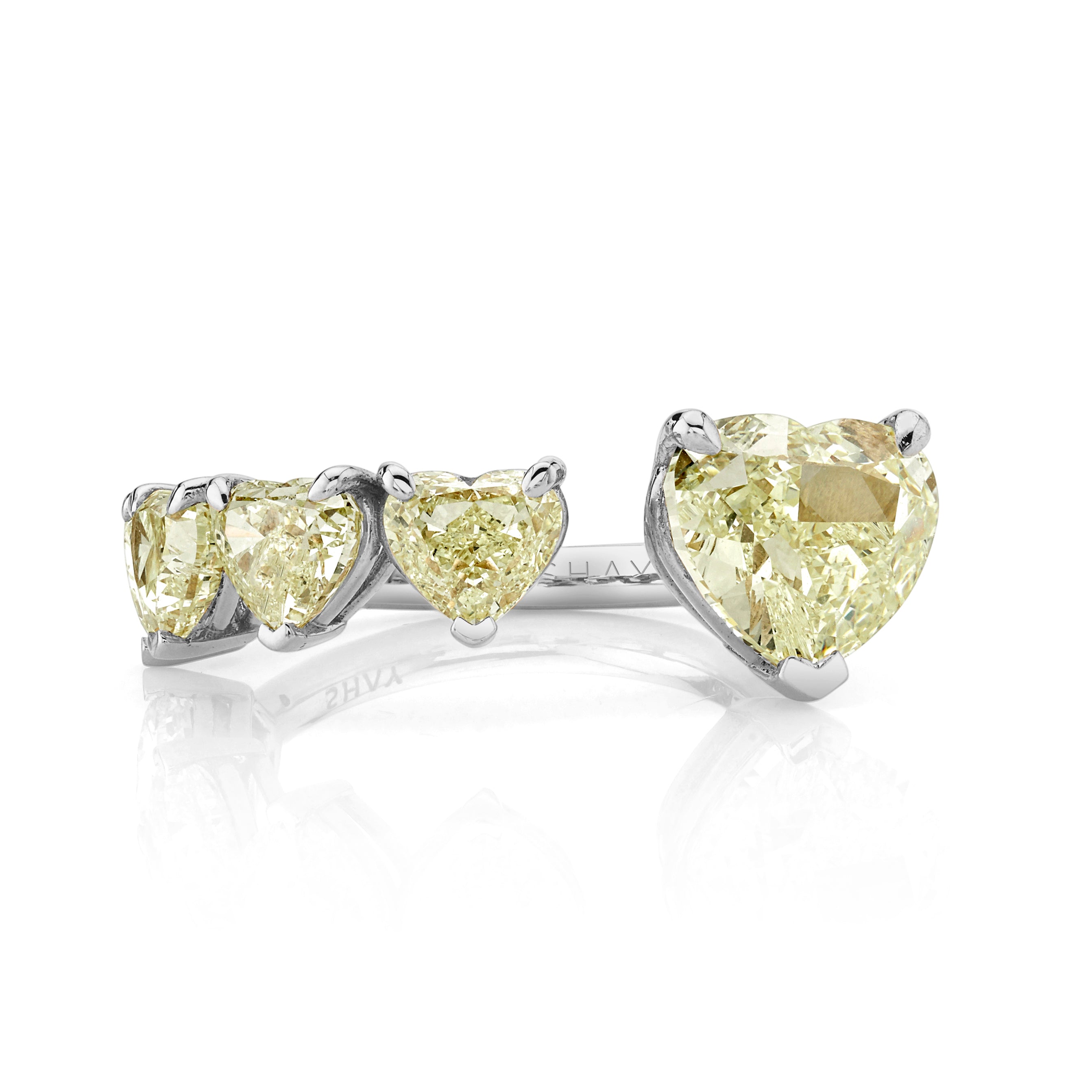 SHAY Yellow Diamond Floating Heart Ring, 3.64ct center, 18k gold, additional view 4