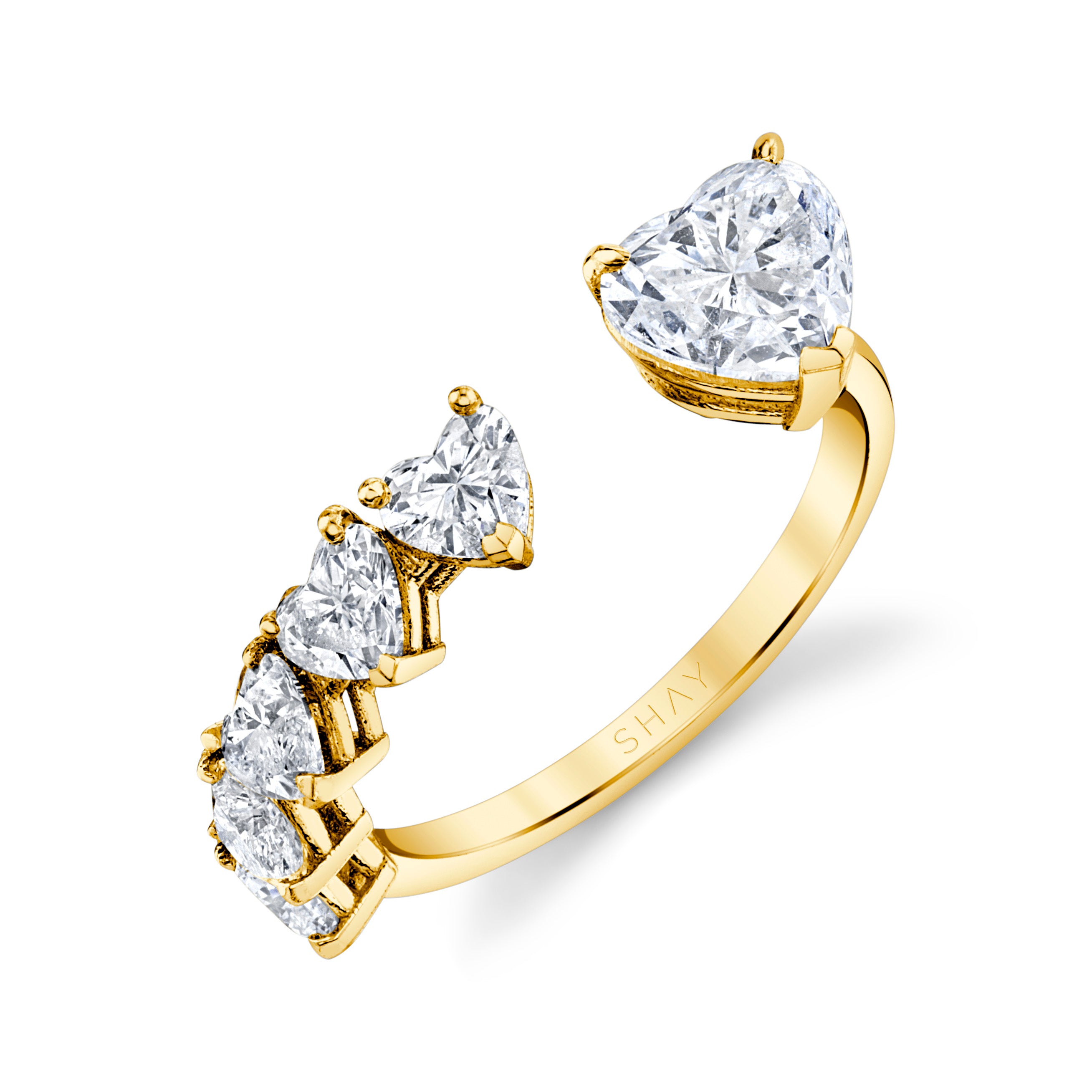 DIAMOND FLOATING HEART RING