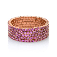 PINK SAPPHIRE 5 THREAD STACK RING