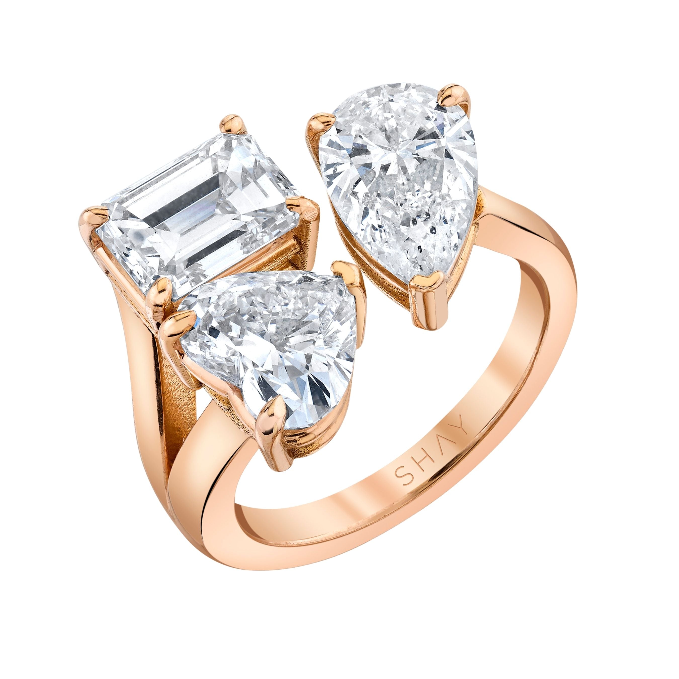 SHAY Diamond Triple Threat Ring, 1.66ct, 18k gold, detail view