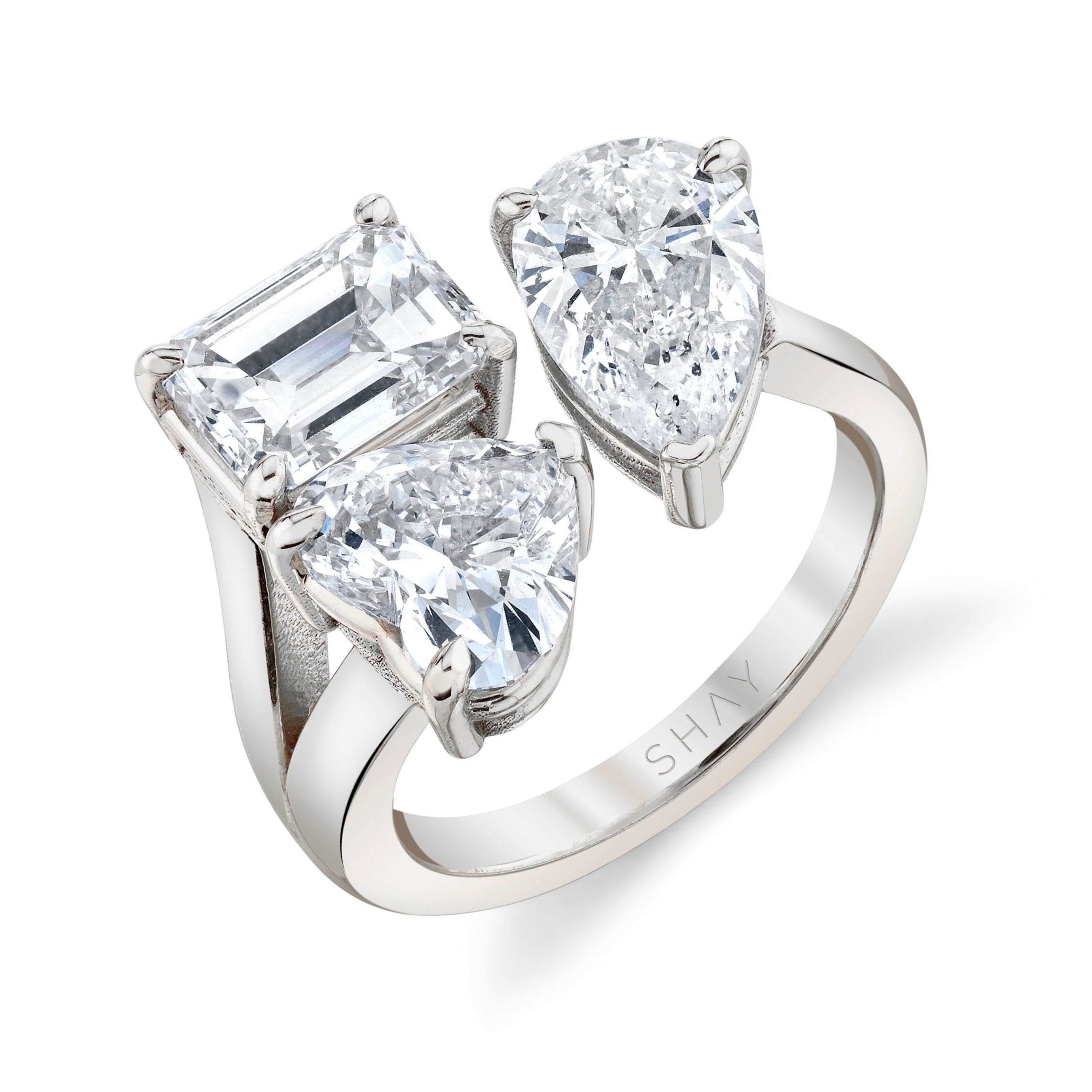 SHAY Diamond Triple Threat Ring, 1.66ct, 18k gold, side view