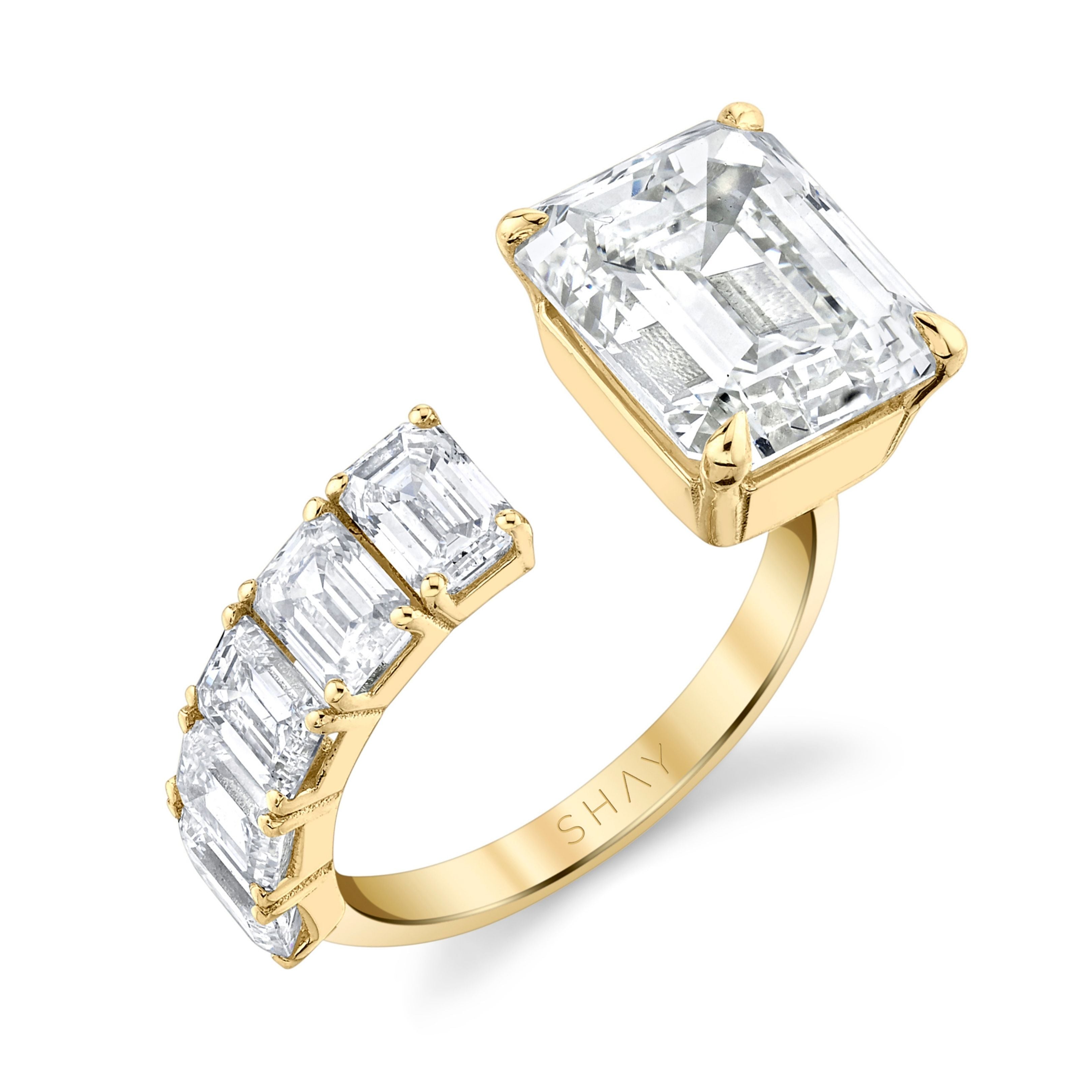 SHAY Diamond Floating Ring, 8.02ct, 18k gold, detail view