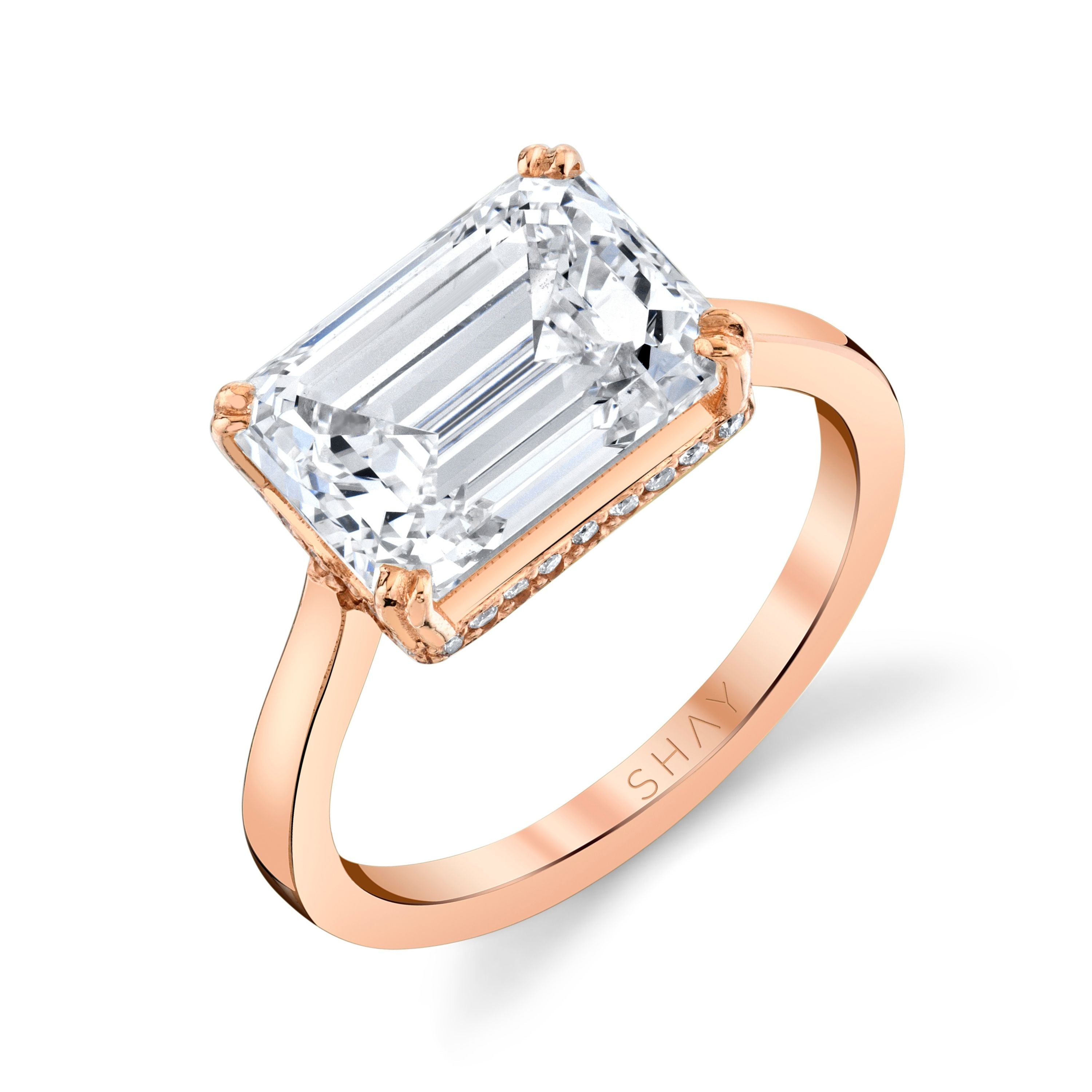 SHAY Diamond East West Ring, 5.56ct, 18k gold, side view