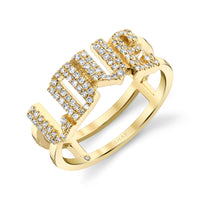 DIAMOND PAVE PERSONALIZED STACKED 4 LETTER RING