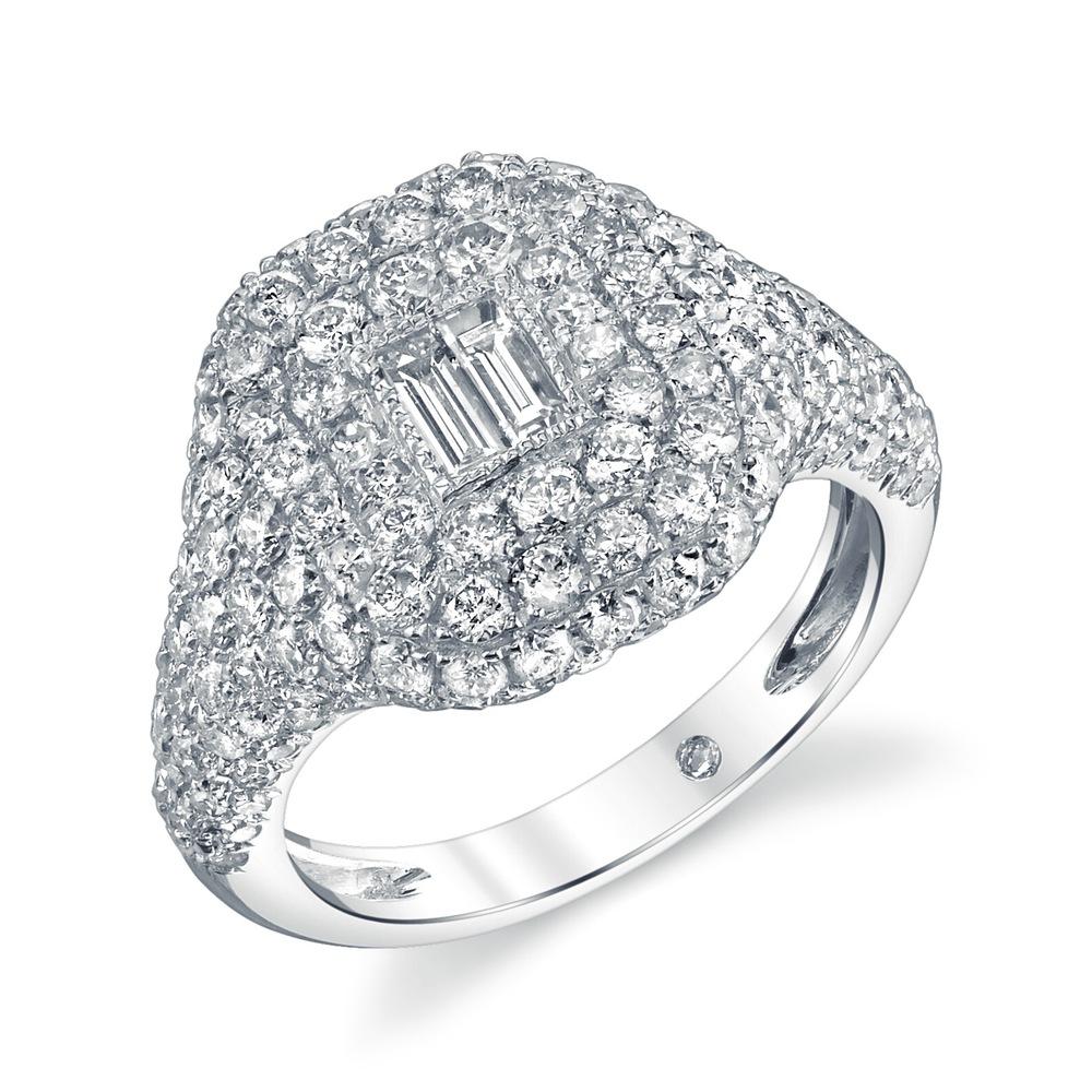 READY TO SHIP DIAMOND BAGUETTE PAVE PINKY RING