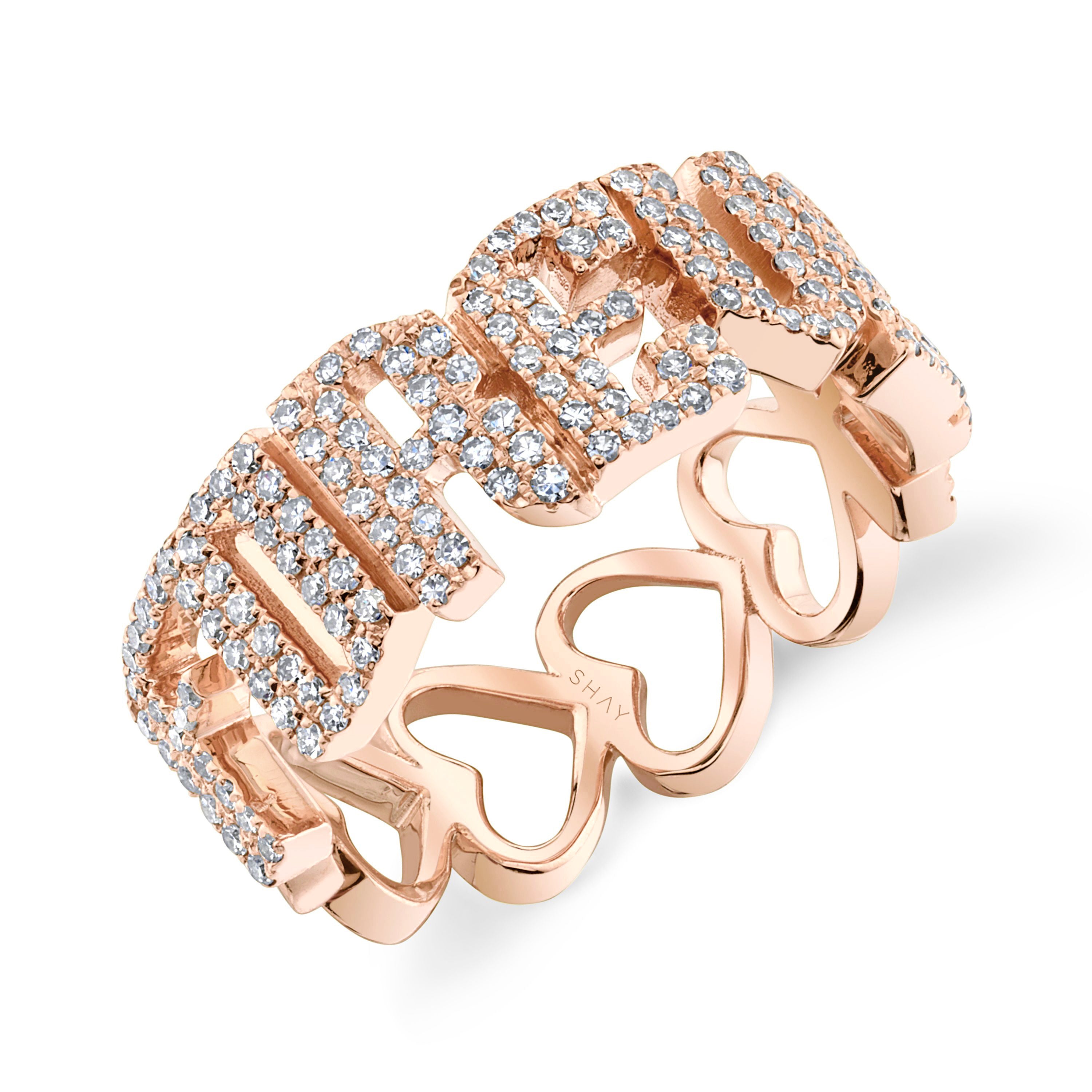 DIAMOND PERSONALIZED 7 LETTER HEART RING