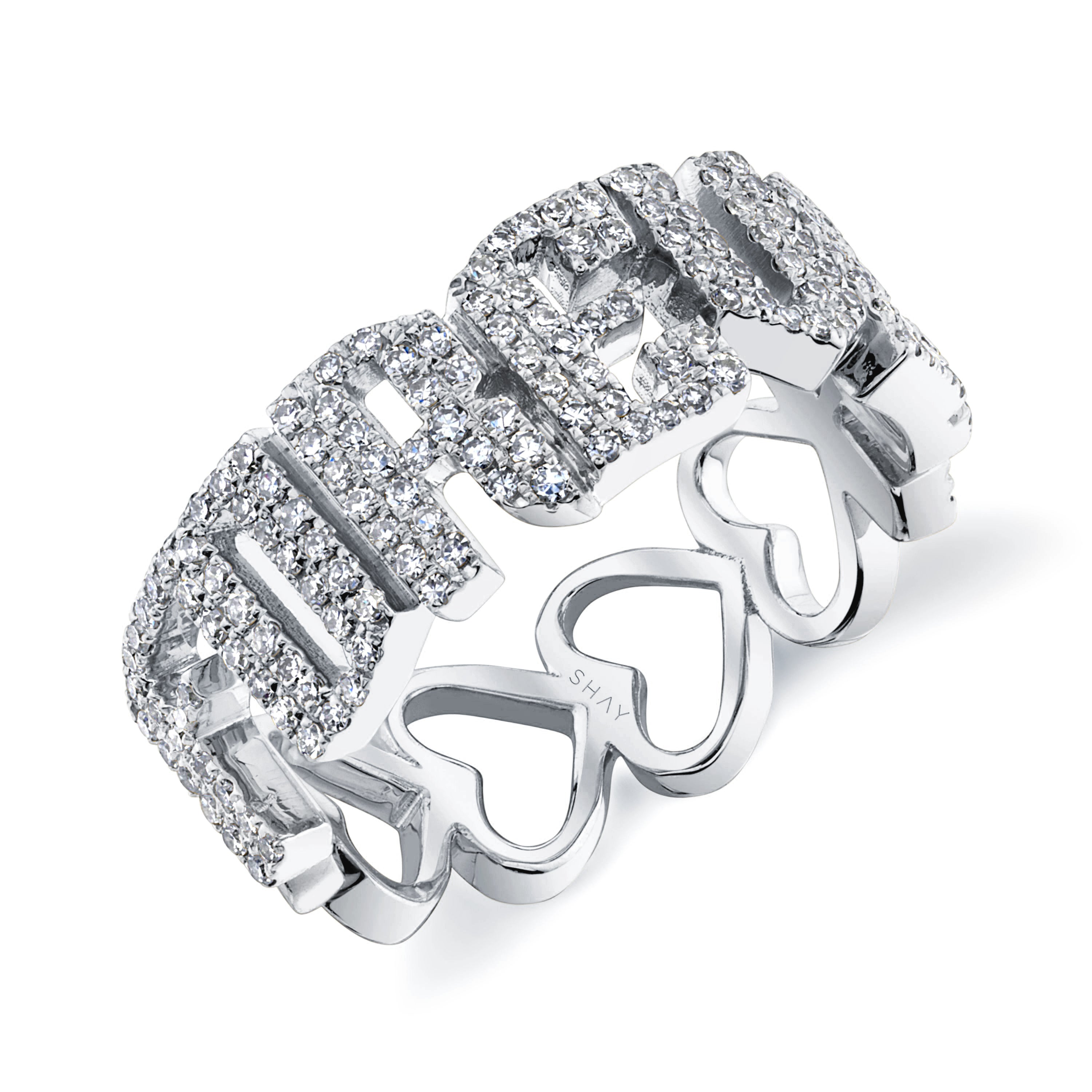 DIAMOND PERSONALIZED 7 LETTER HEART RING