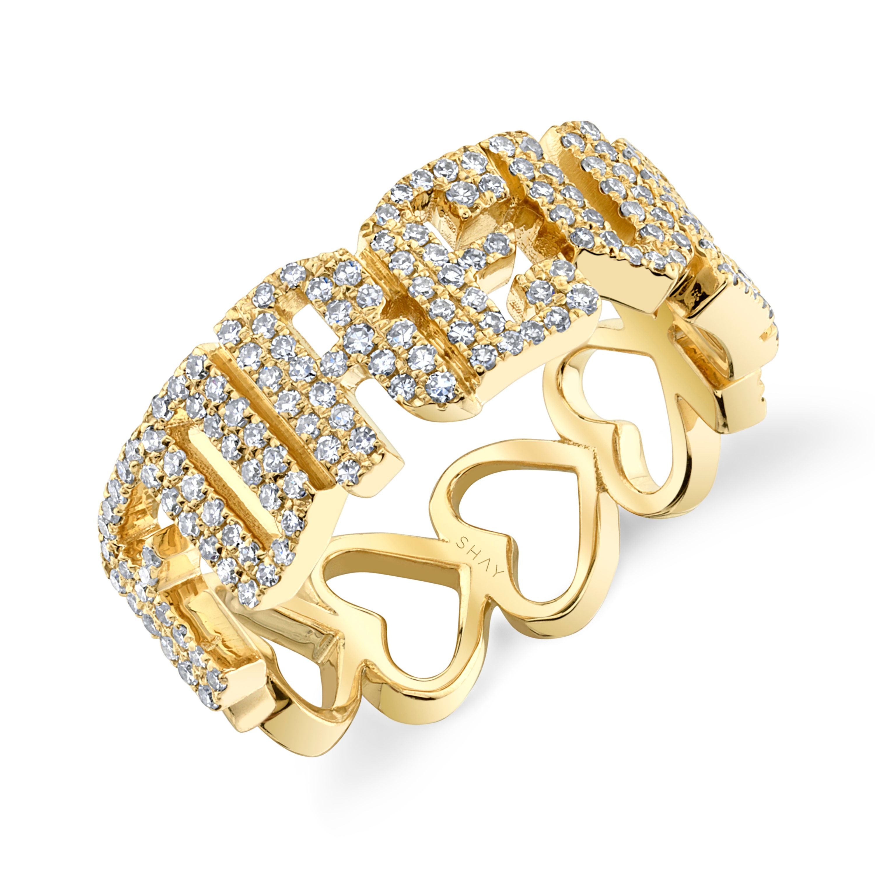 DIAMOND PERSONALIZED 7 LETTER HEART RING