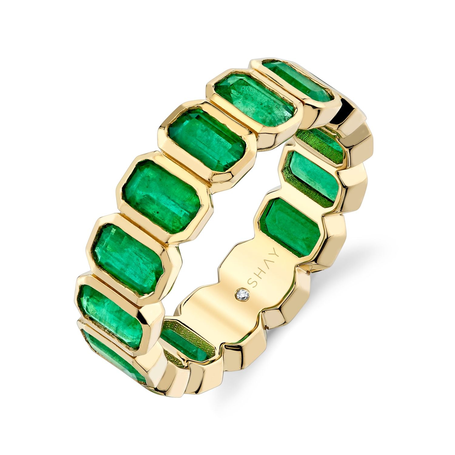 EMERALD BEZEL ETERNITY BAND
