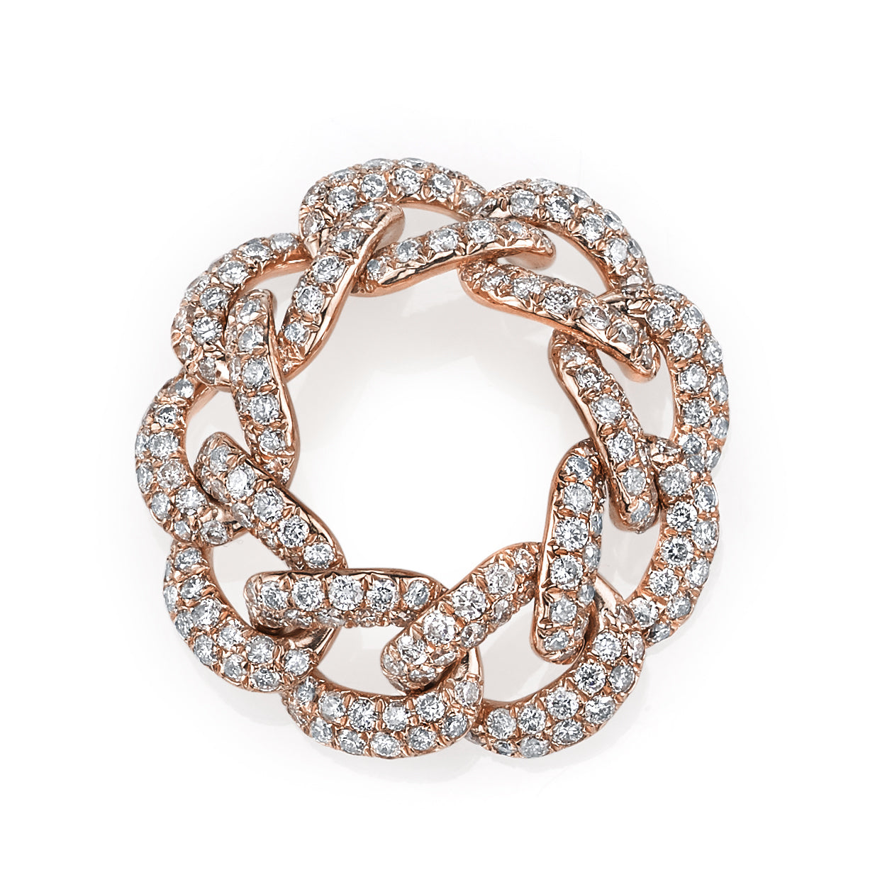 SHAY Ready to Ship Diamond Pave Essential Link Ring, 2.24ct, 18k gold, detail view