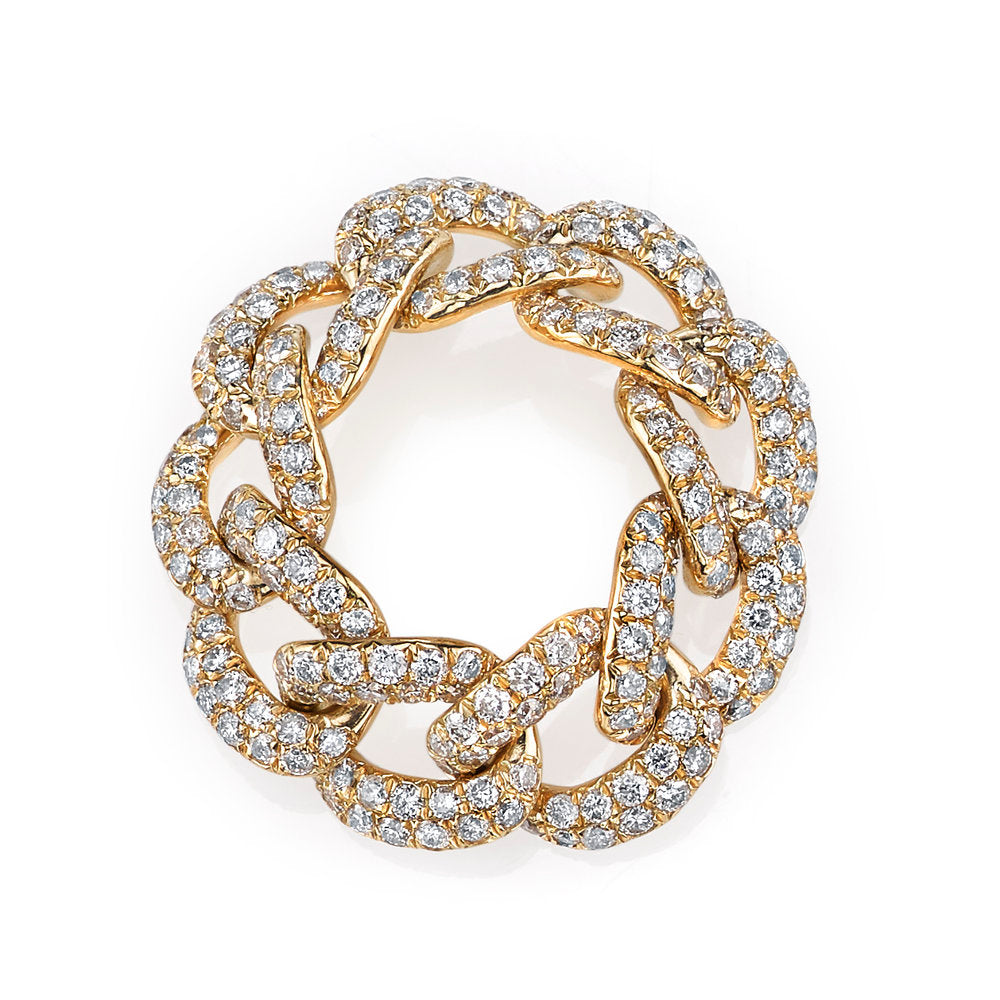 SHAY Ready to Ship Diamond Pave Essential Link Ring, 2.24ct, 18k gold, side view
