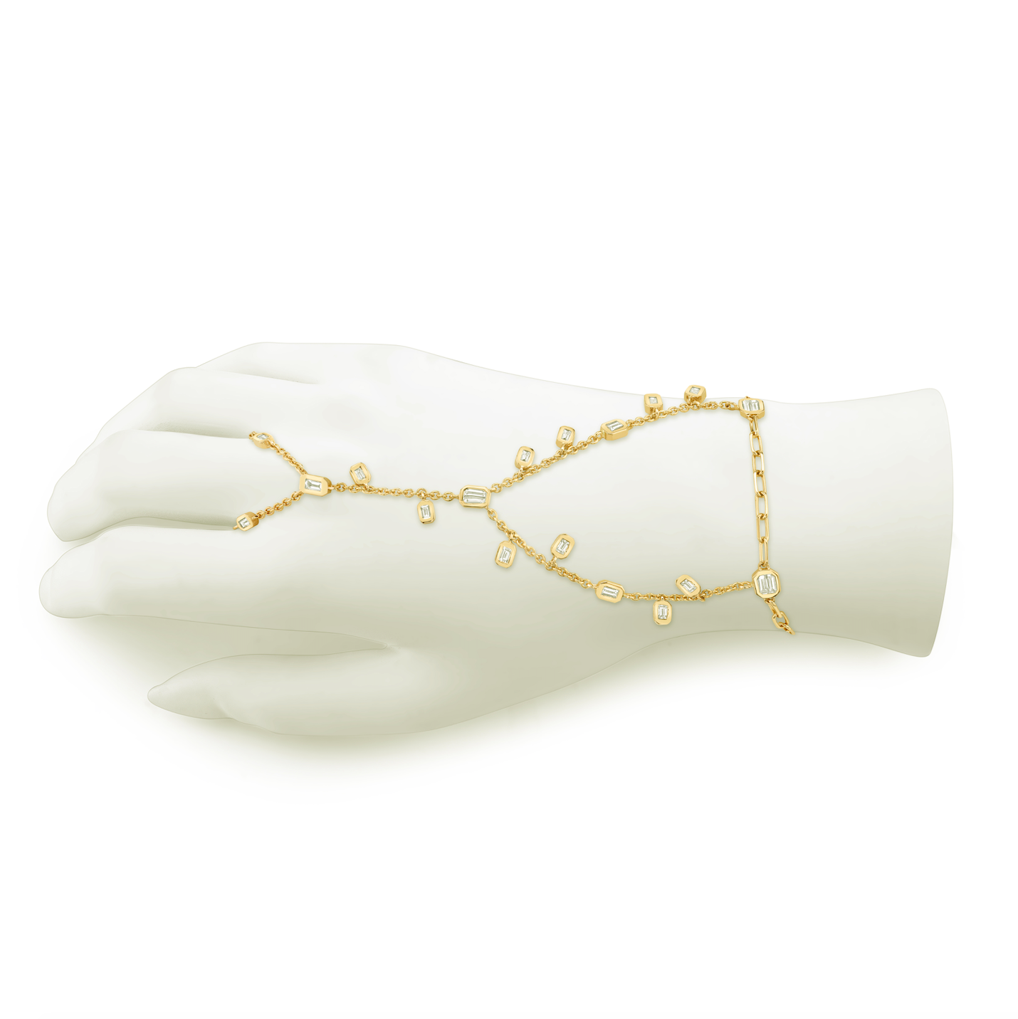 DIAMOND BAGUETTE DROP HAND CHAIN
