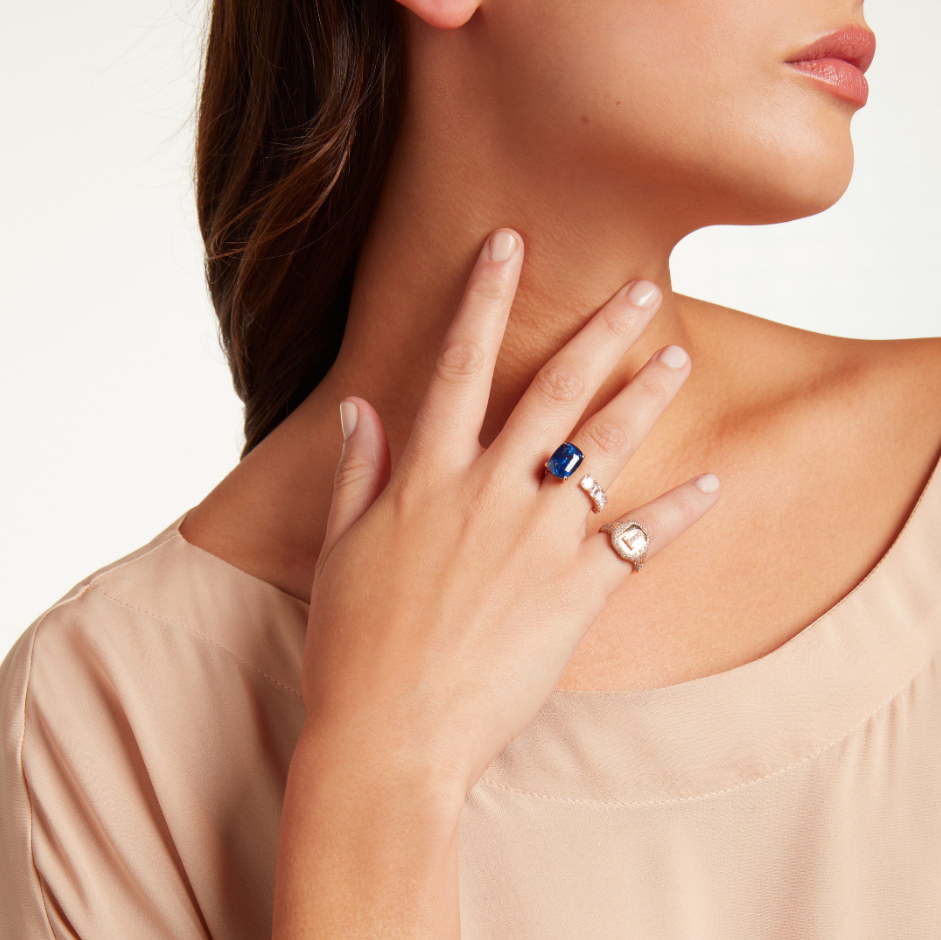 READY TO SHIP FLOATING SAPPHIRE & DIAMOND RING