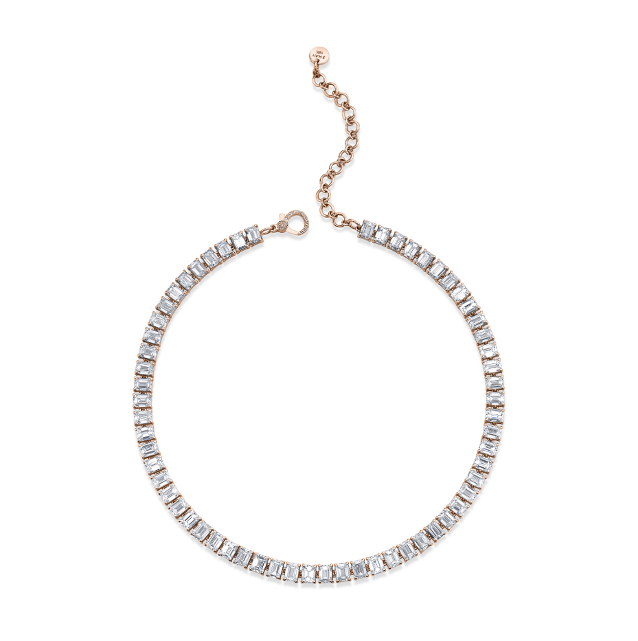 SHAY Diamond Eternity Necklace, 36ct, 18k gold, side view