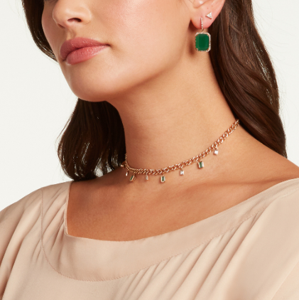 GREEN ONYX & DIAMOND PORTRAIT EARRINGS