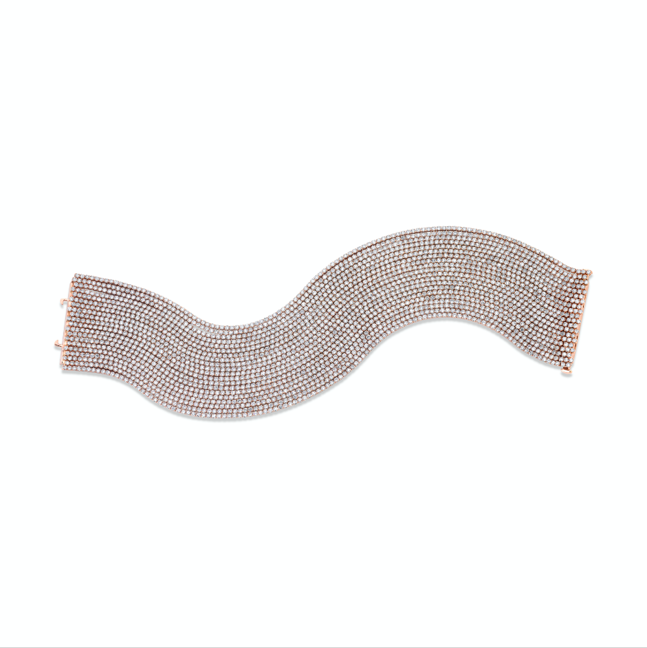 SHAY Diamond 20 Thread Stack Bracelet, 20.78ct, 18k gold, detail view