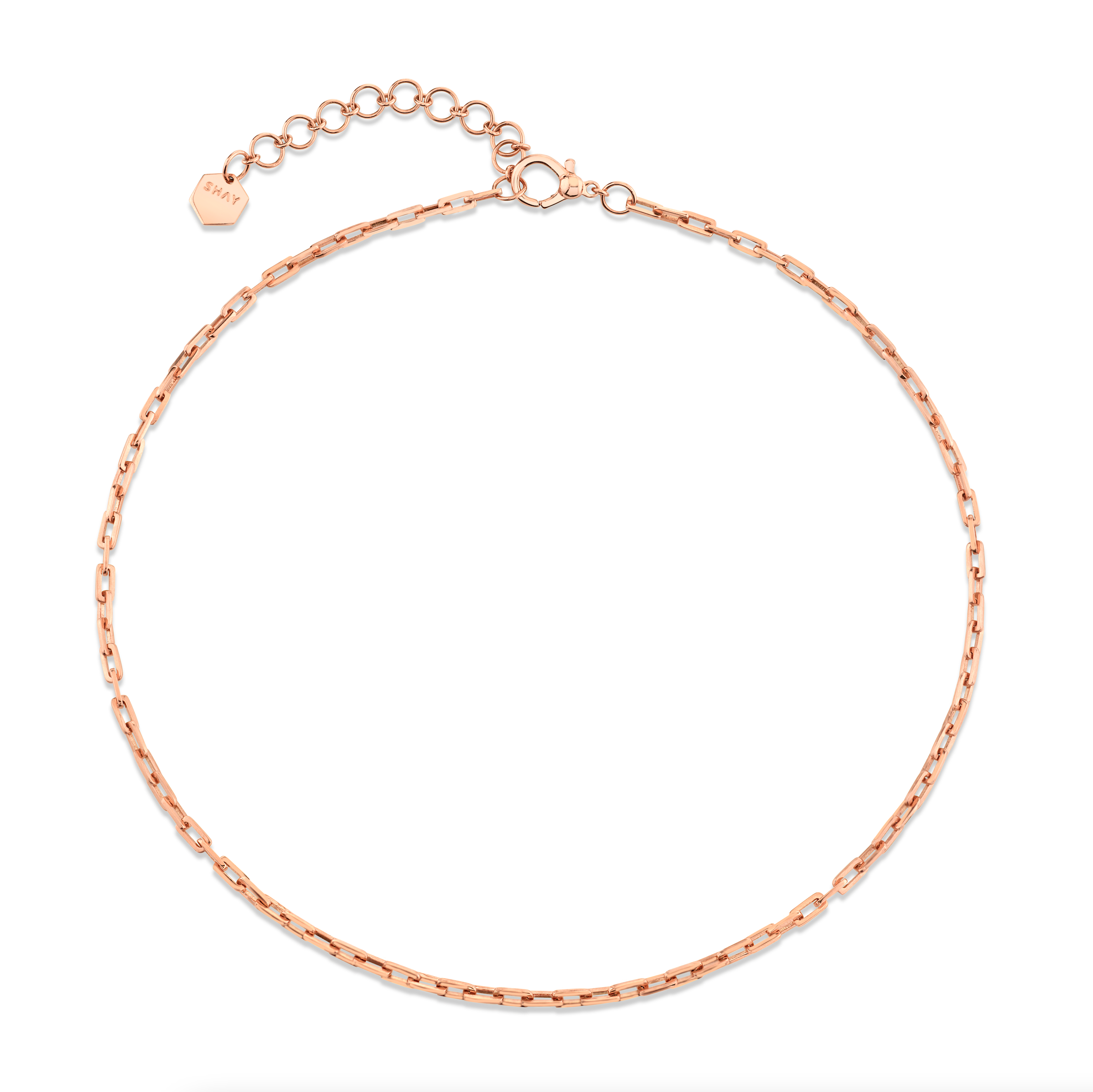 SHAY Ready to Ship Solid Gold Baby Deco Link Necklace, 18k gold, primary view
