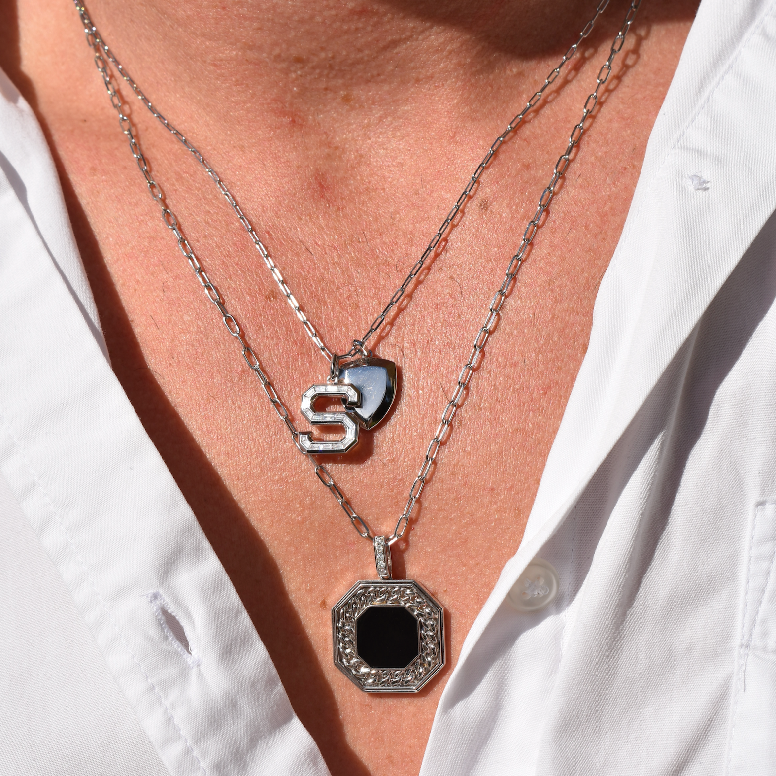 READY TO SHIP DIAMOND "S" LETTER PENDANT