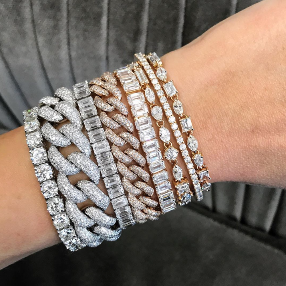 Diamond wristband top